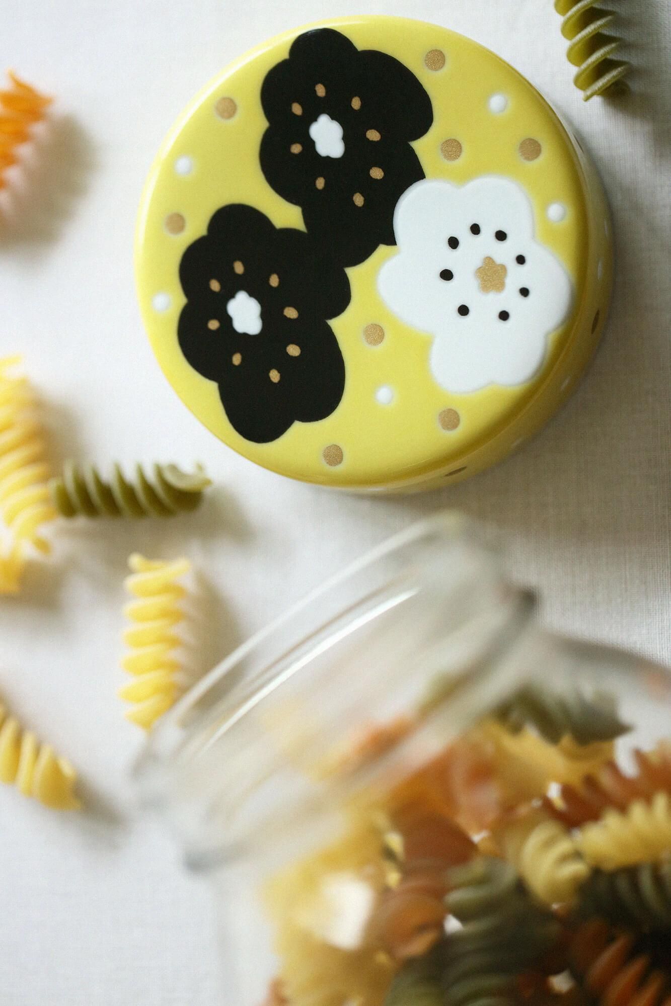 Kutani-Ware-Musterdeckel (Maru-Flasche)/Lächeln