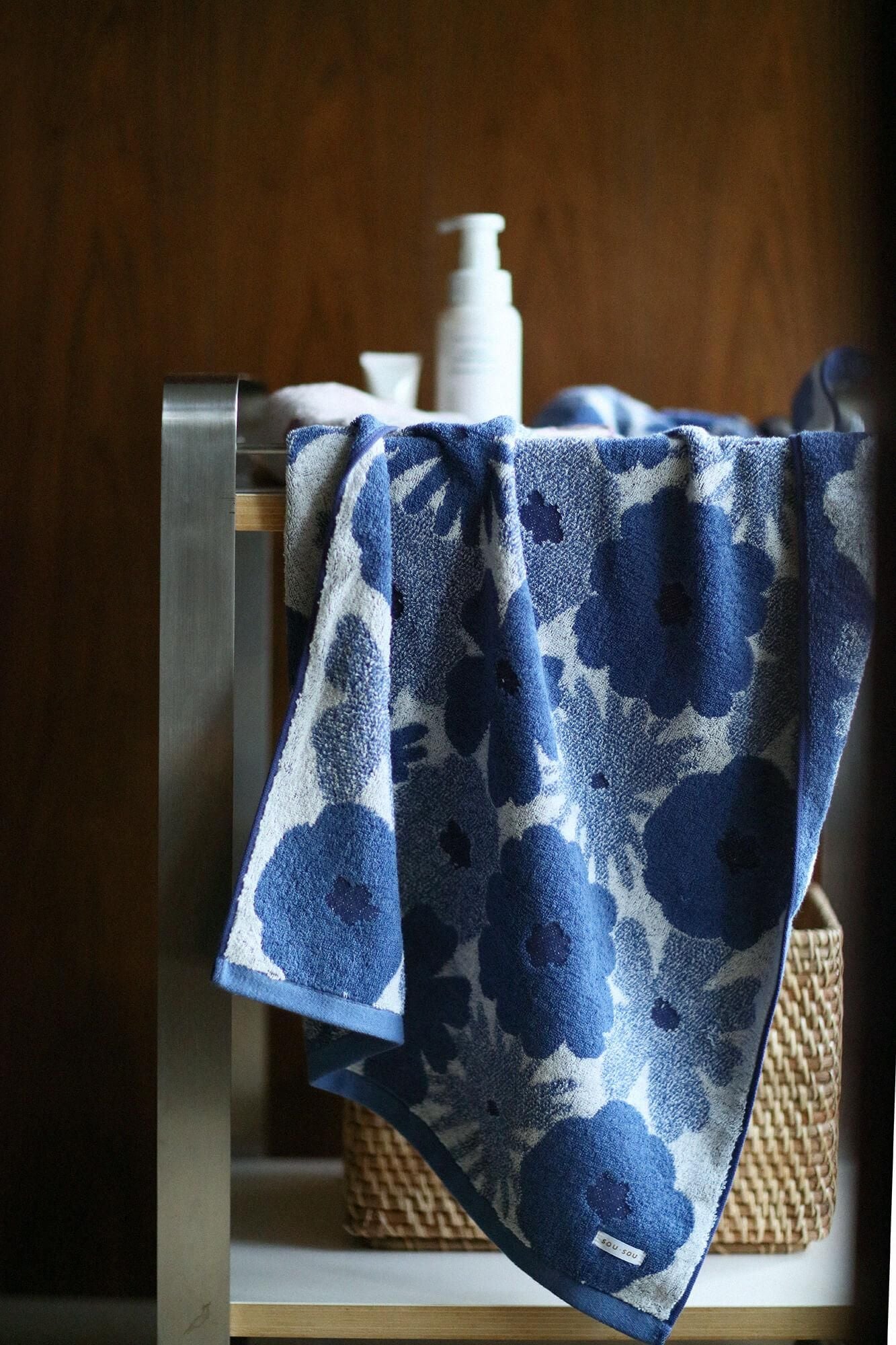 SOU・SOU×Marushin Bath Towel/Oraka Soft Ultramarine(Usukenjou)