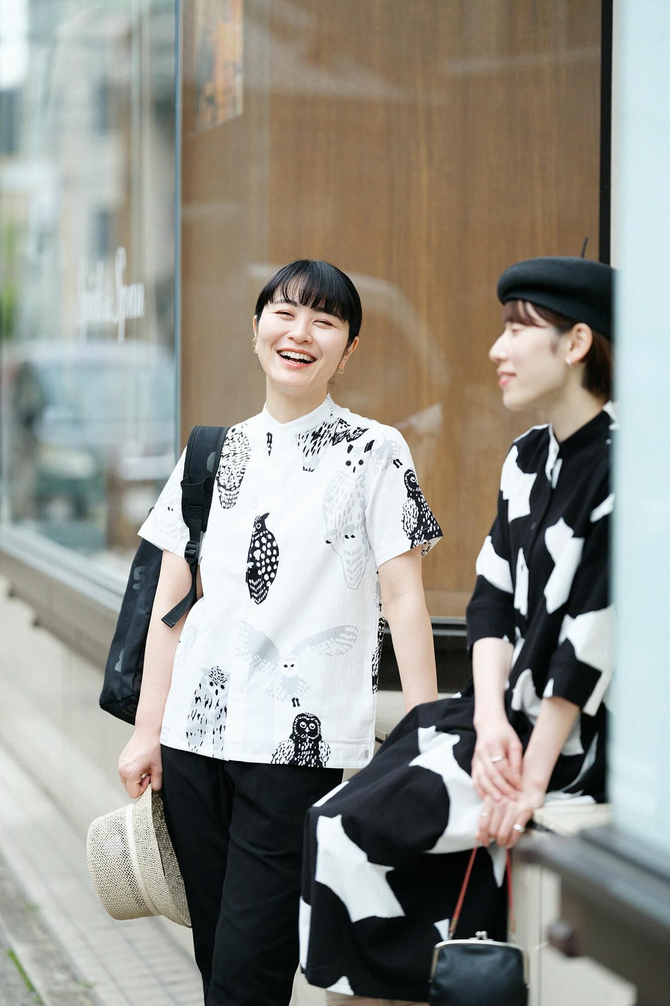 高島縮棉 20/20 立領 短袖襯衫 SP/貓頭鷹