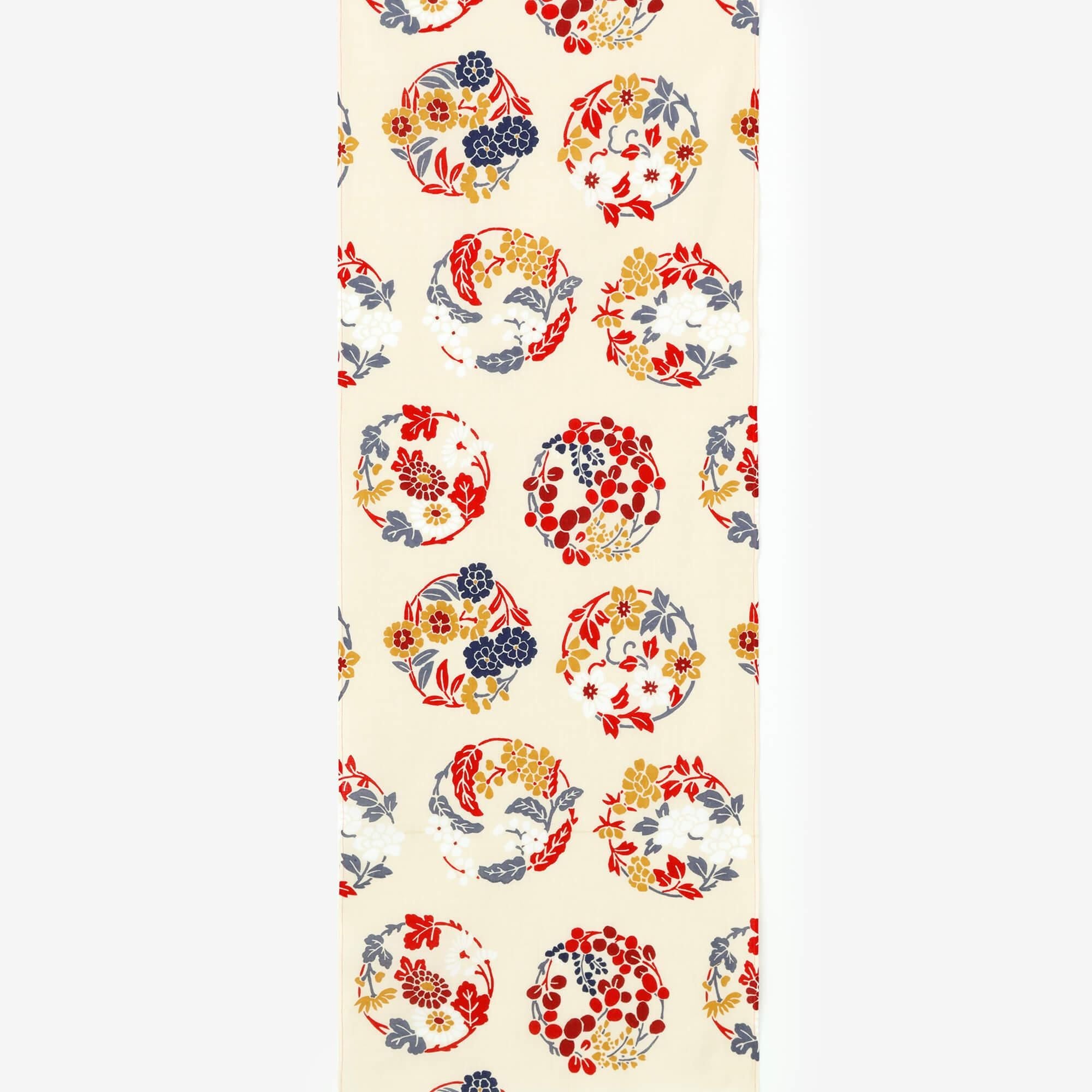 用手出售的纺织品(ISE棉花tenugui) / hanamaru图案(Hanamarumonyo)<50cm>