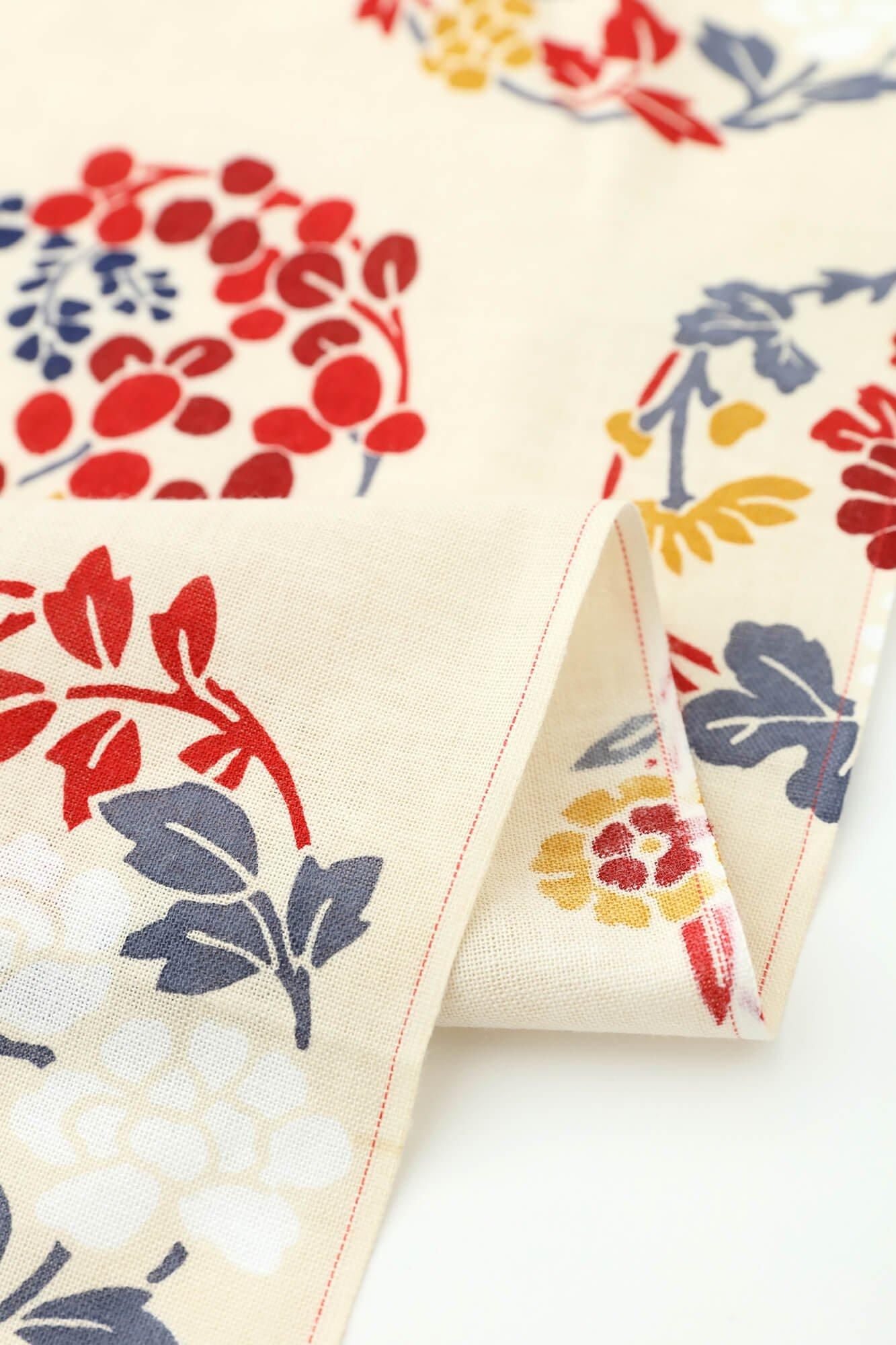 用手出售的纺织品(ISE棉花tenugui) / hanamaru图案(Hanamarumonyo)<50cm>