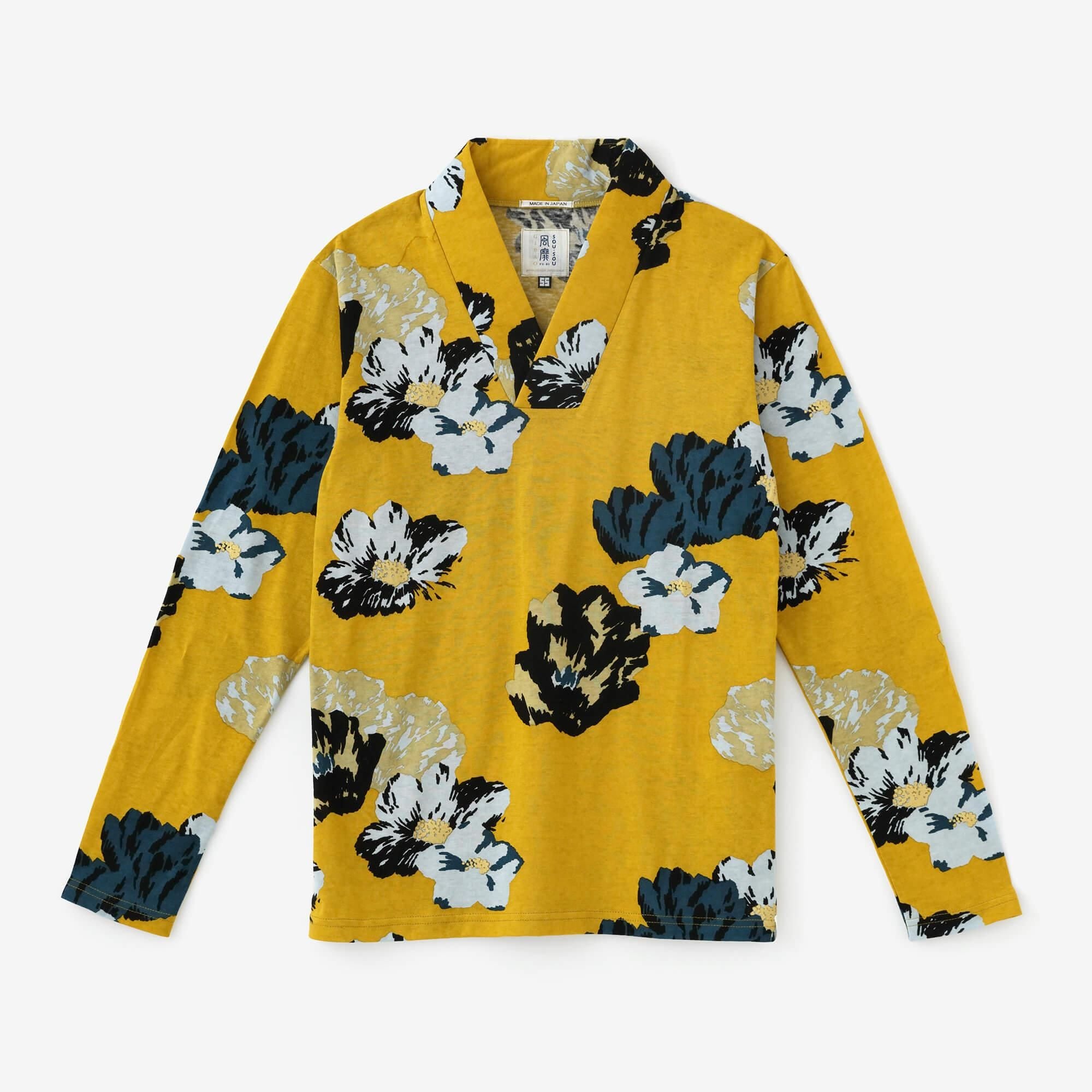 狹風靡 和服領上衣 拔衣紋/牡丹百合