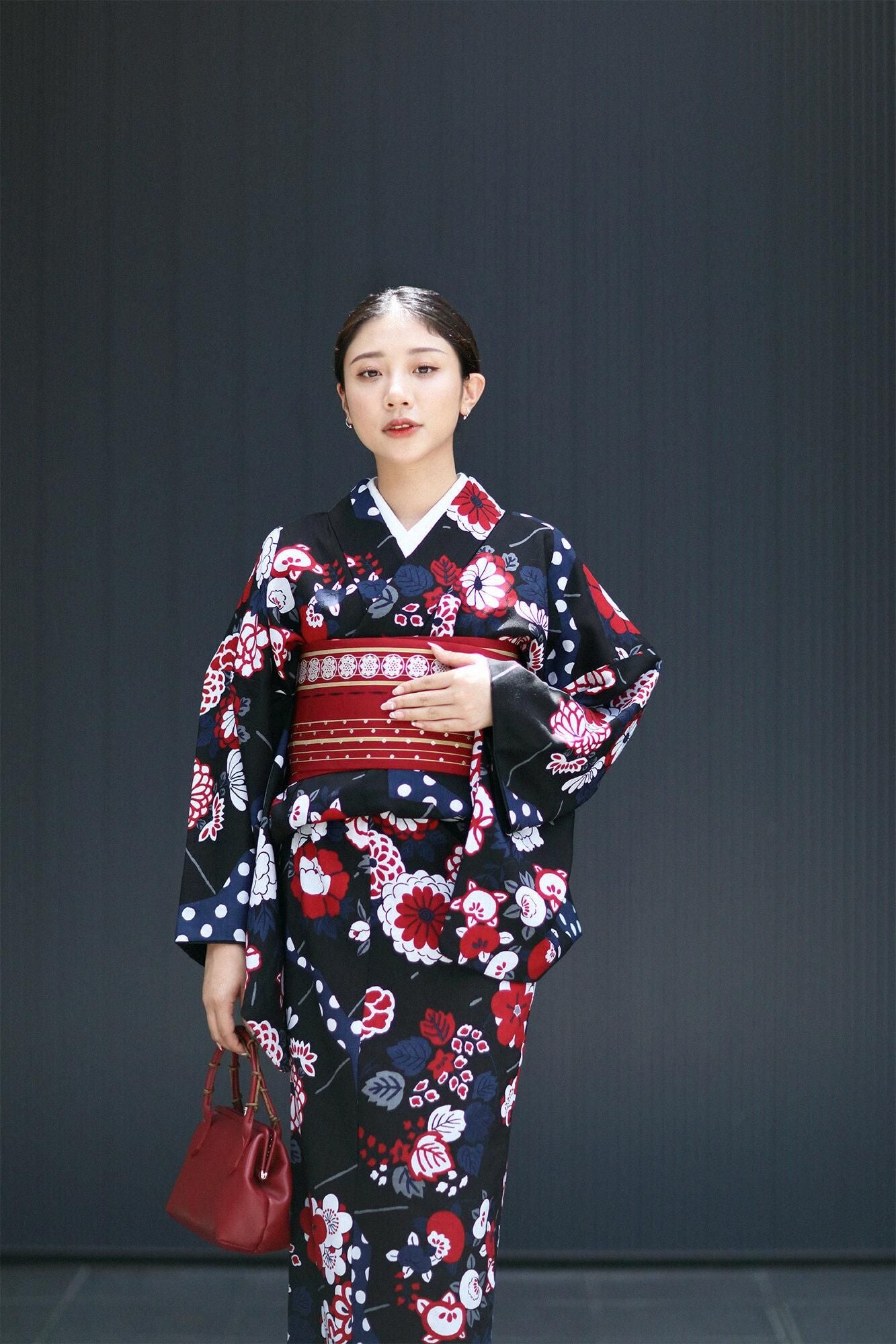 【Tailoring included】Muslin Wool Kimono(Fully Lined)/ Folding Fan【※Delivery in 7 weeks】