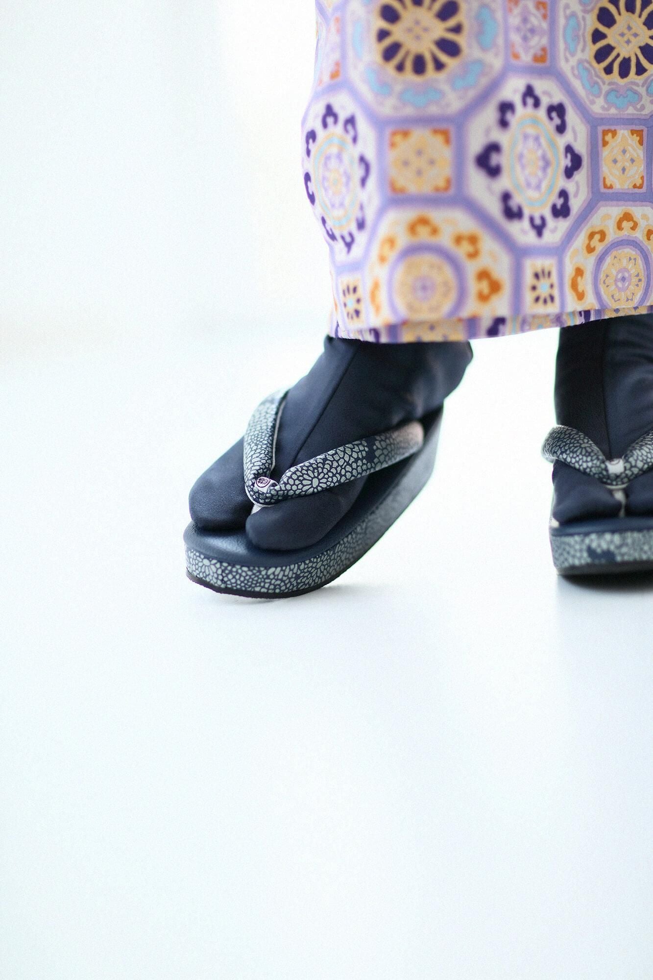 Nishijin Zori / Chrysanthemum深蓝色