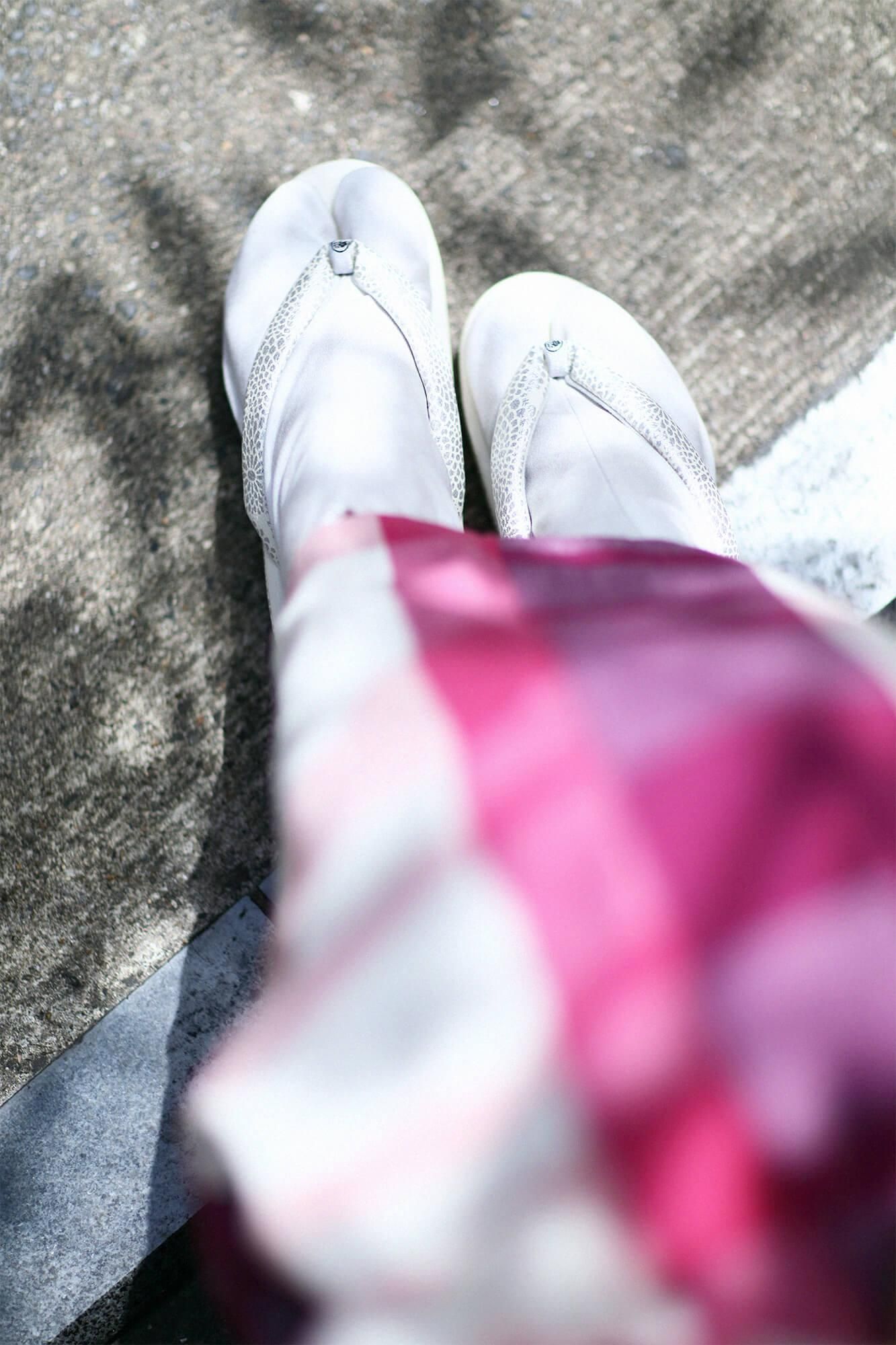 西陣草履/全菊 乳白色