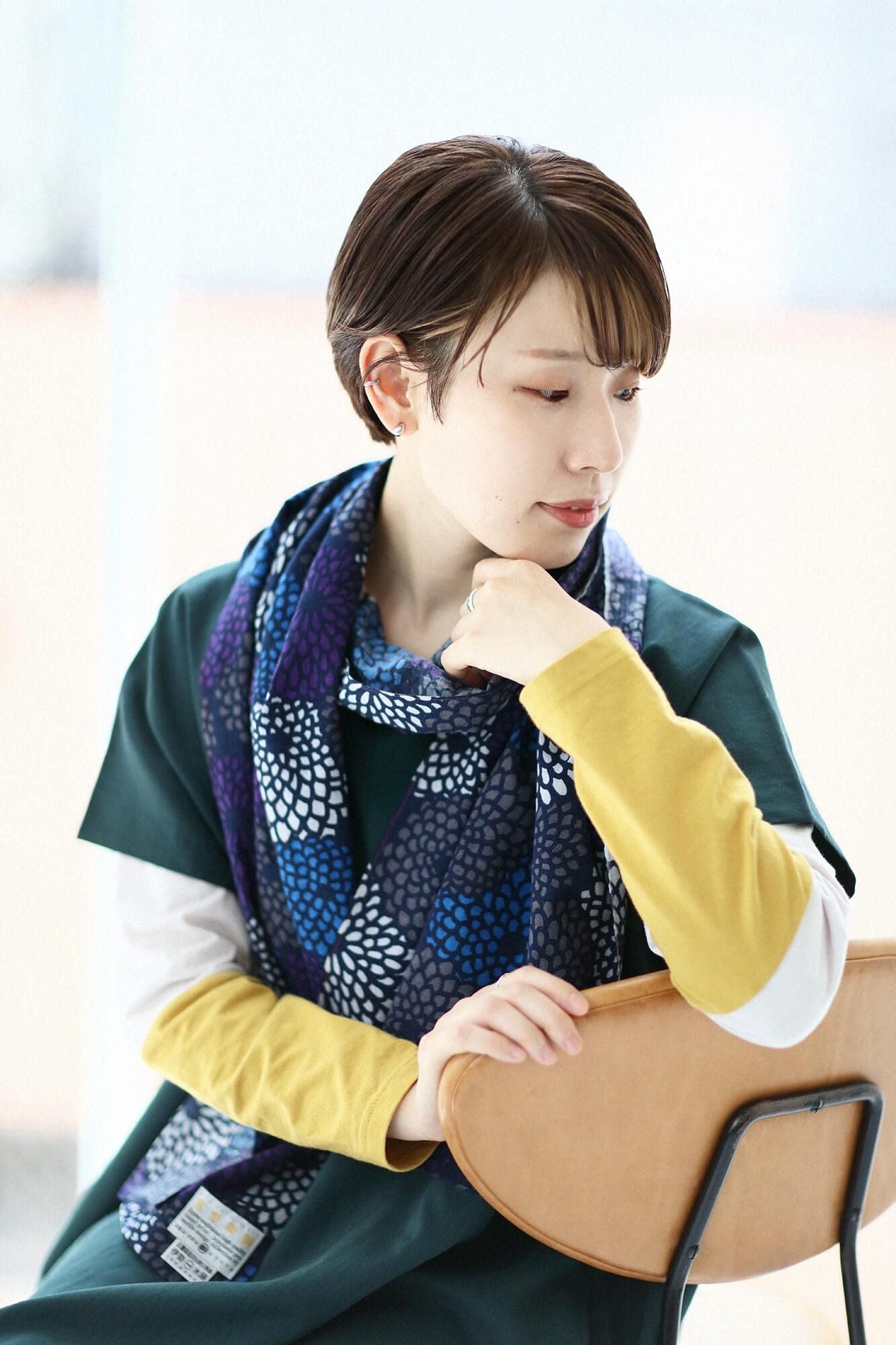 伊勢木棉圍巾/全菊 夜來