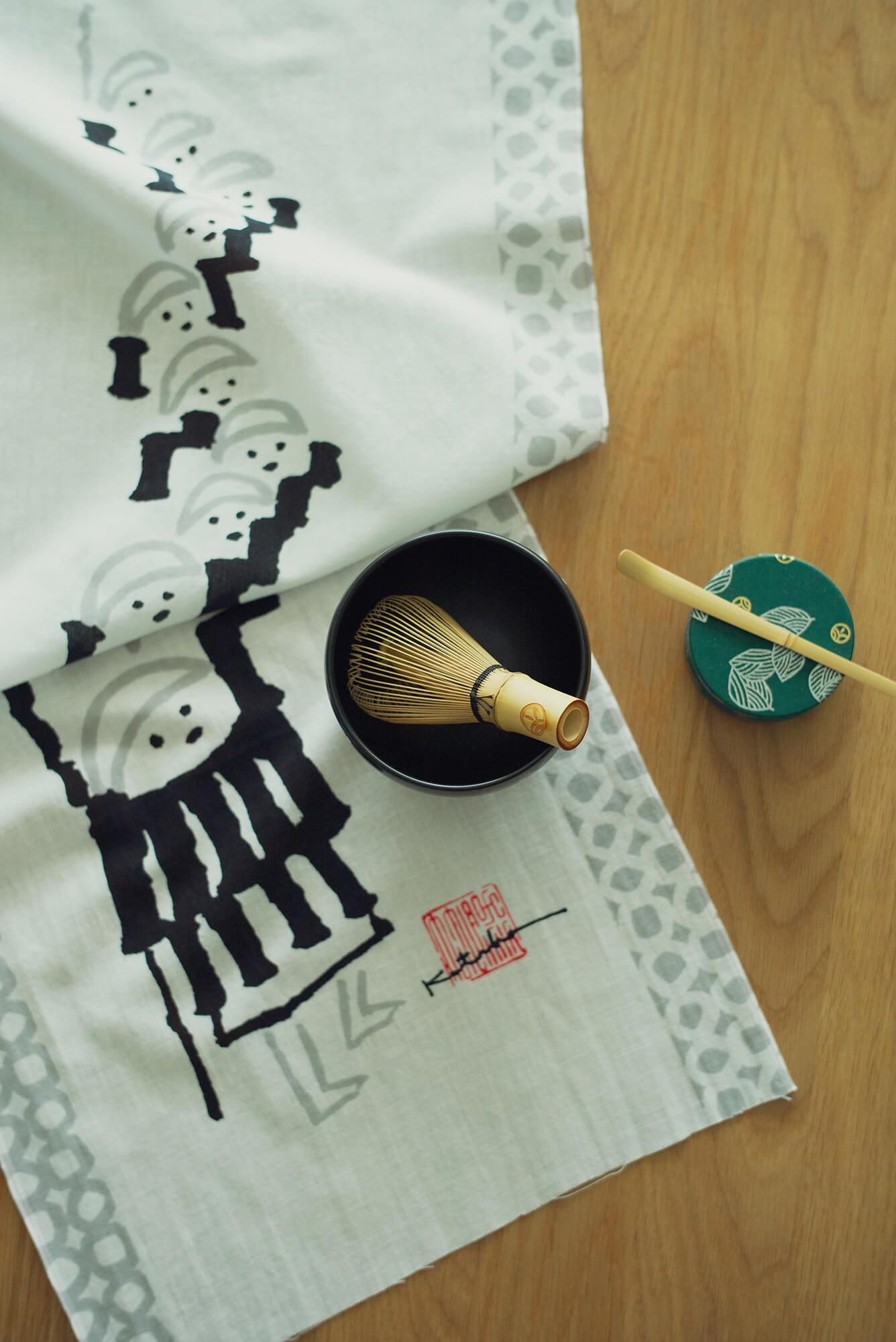 Isemomen Cotton Textile Handkerchief / Nantenbo-Procession of monks-Recreation "Return" (Kan)