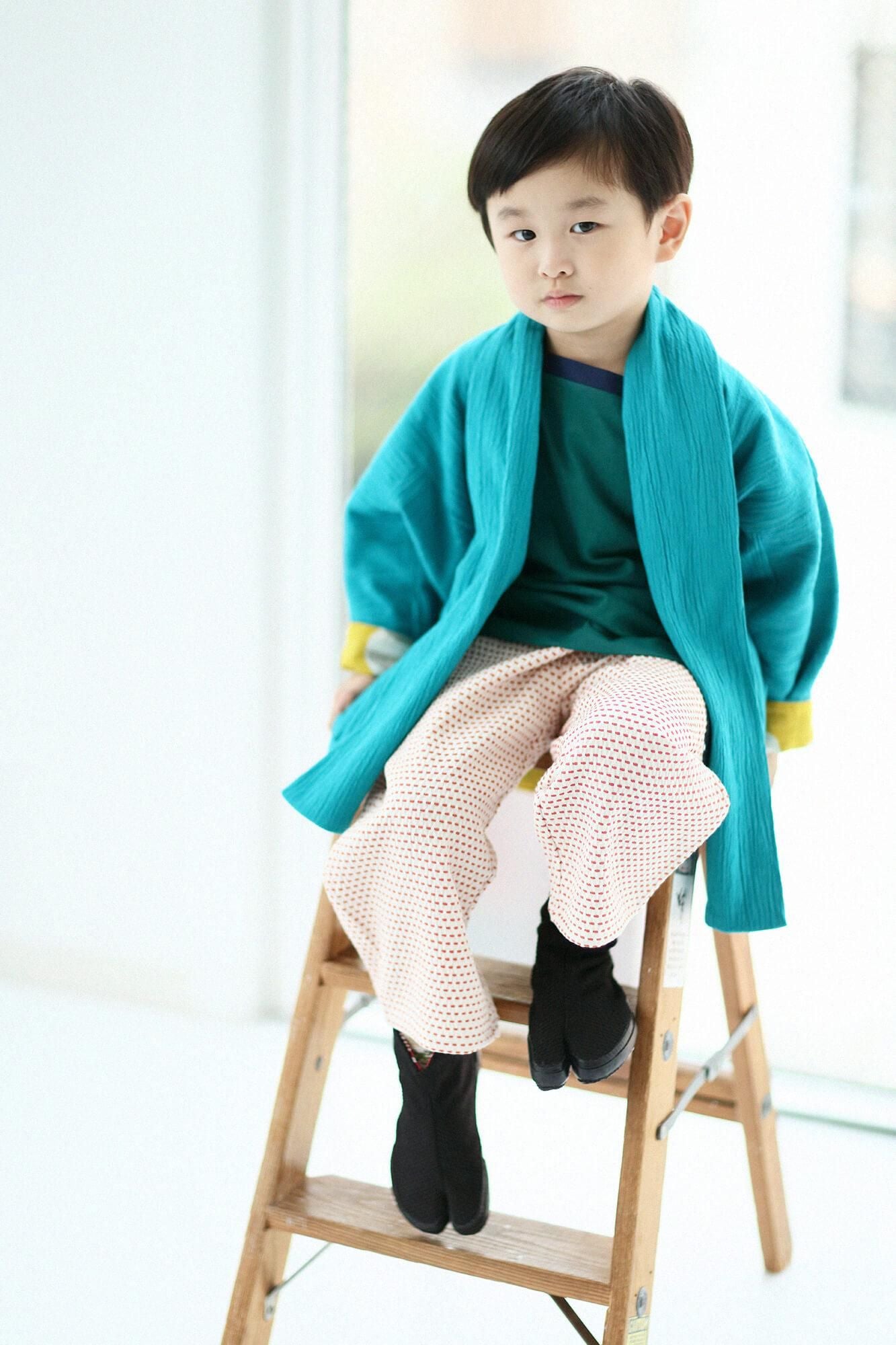 ●takashima chijimi 20/10儿童shirisode/绿色X