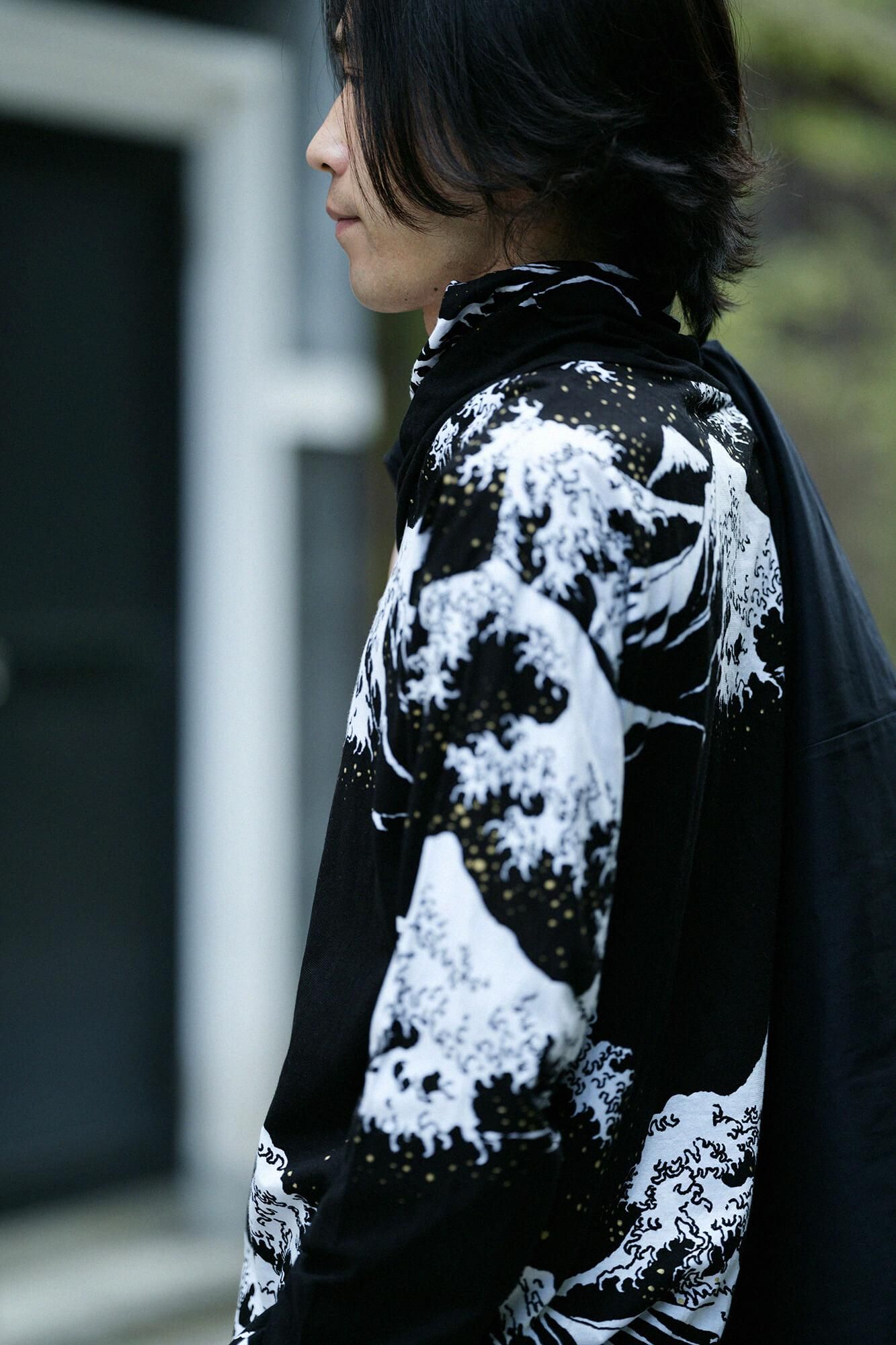 衿巻ジバン/北斎(ほくさい) 神奈川沖浪裏(かながわおきなみうら) 写し(うつし)