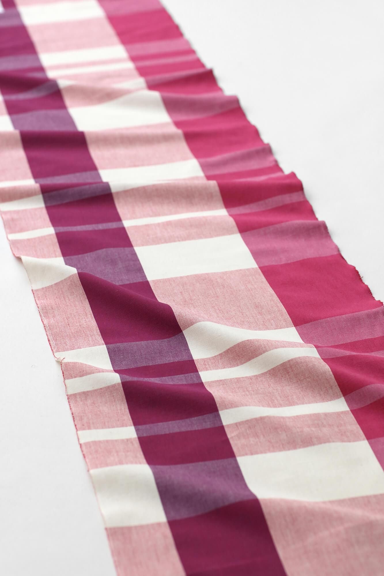 Textile (Ise-momen cottonCotton 20/20)/Uji Bridge Lattice Peony color (Peony Pink)<50cm>