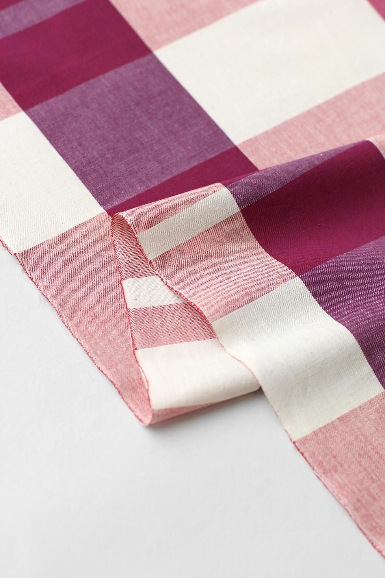 Textile (Ise-momen cottonCotton 20/20)/Uji Bridge Lattice Peony color (Peony Pink)<50cm>