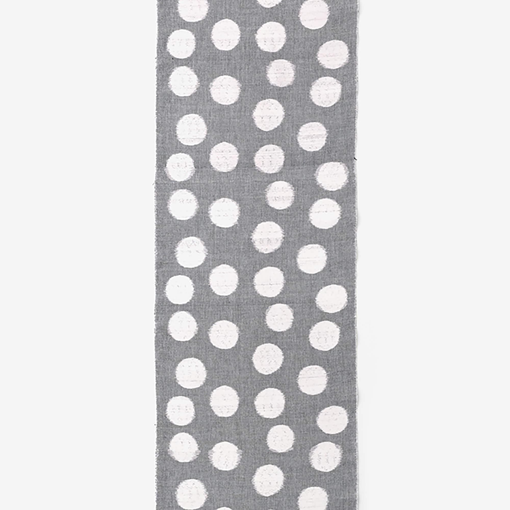 Textile sold in cuts (Kurume Kasuri)/Polka Dots Heather ash (Light Gray)<50cm>