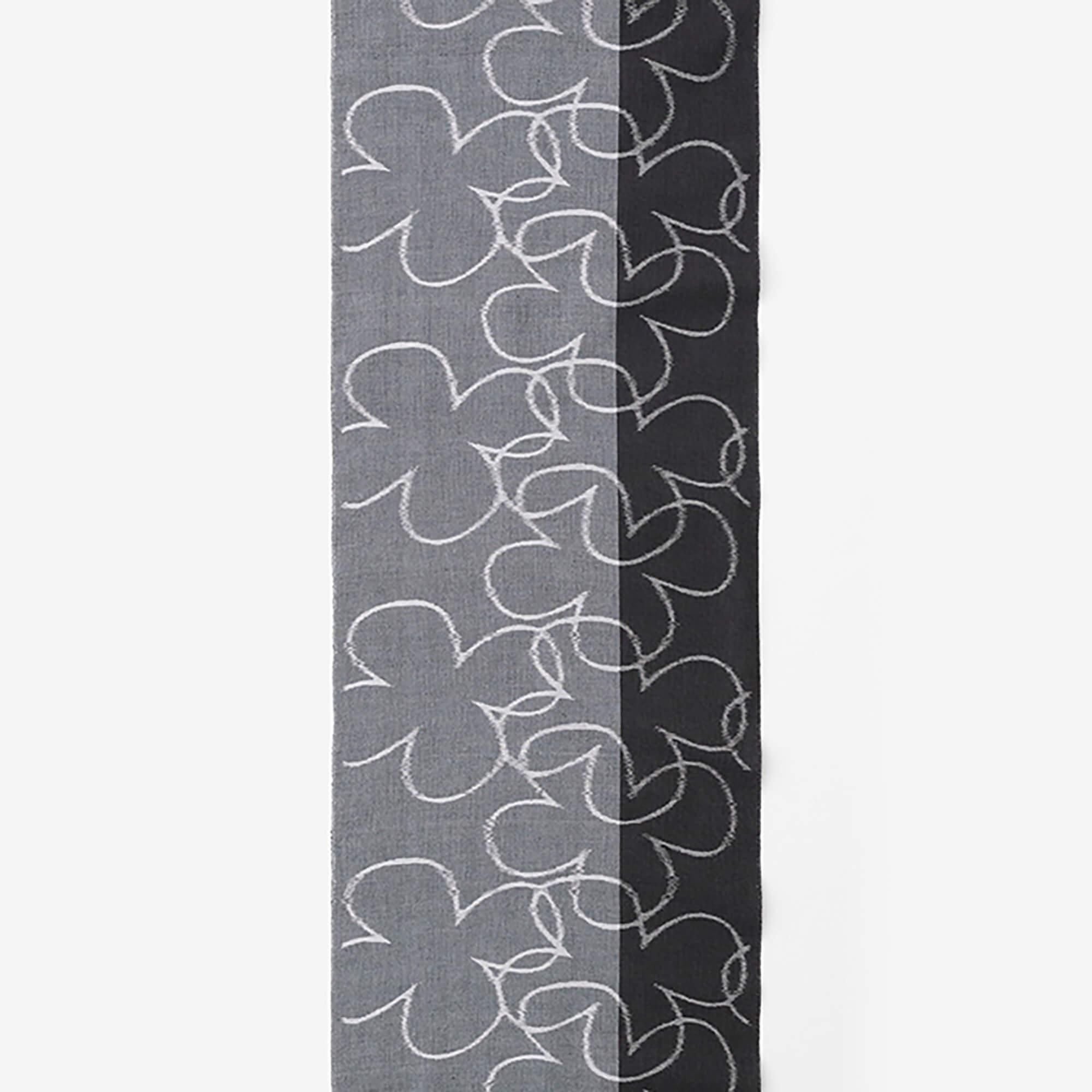 Textile sold in cuts (Kurume Kasuri) / Happiness Light Grey<50cm>