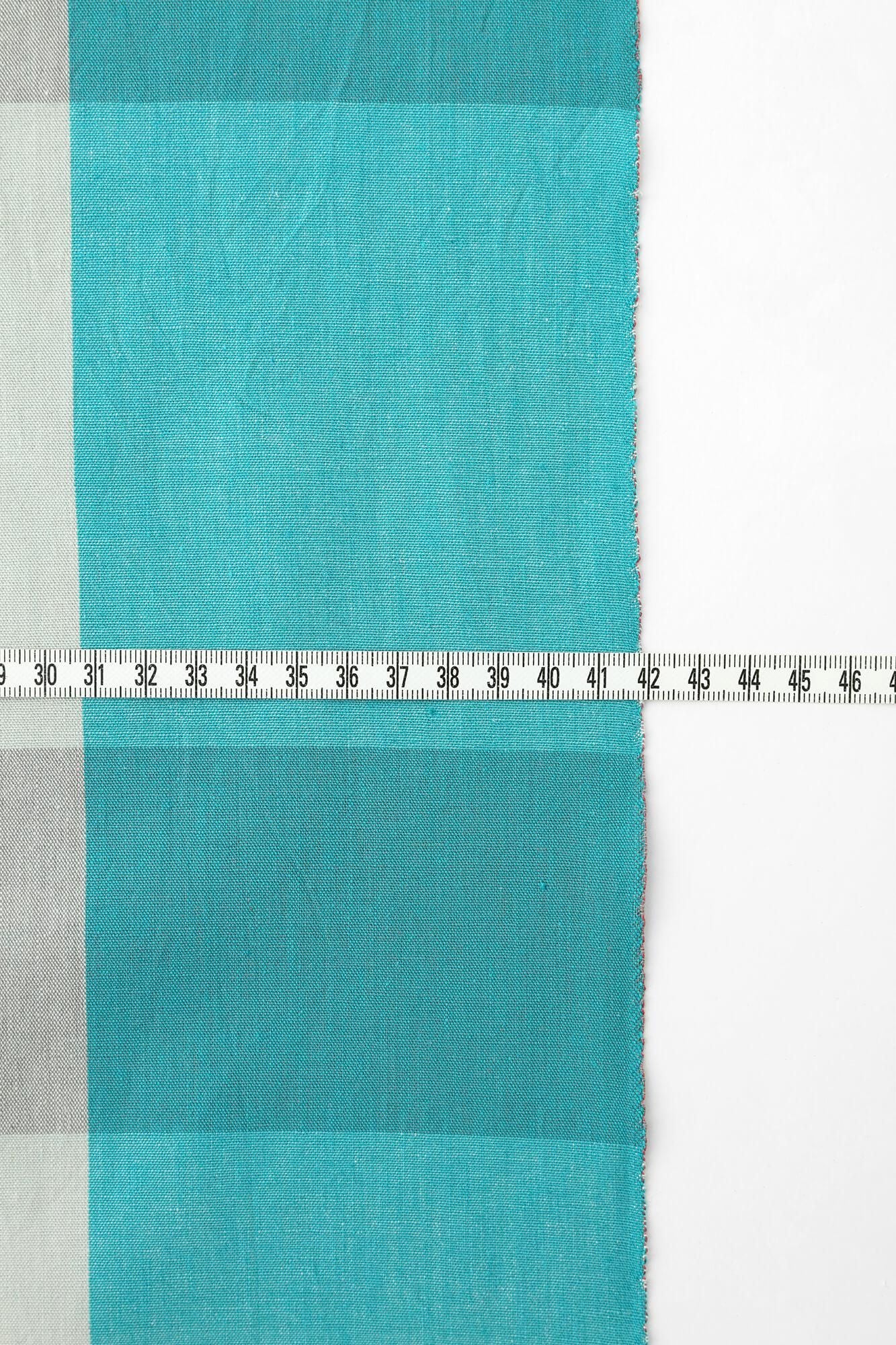 布料剪裁販售 (伊勢木棉 20/20)/宇治橋格子 花綠色(Hanarokusho)<50cm>