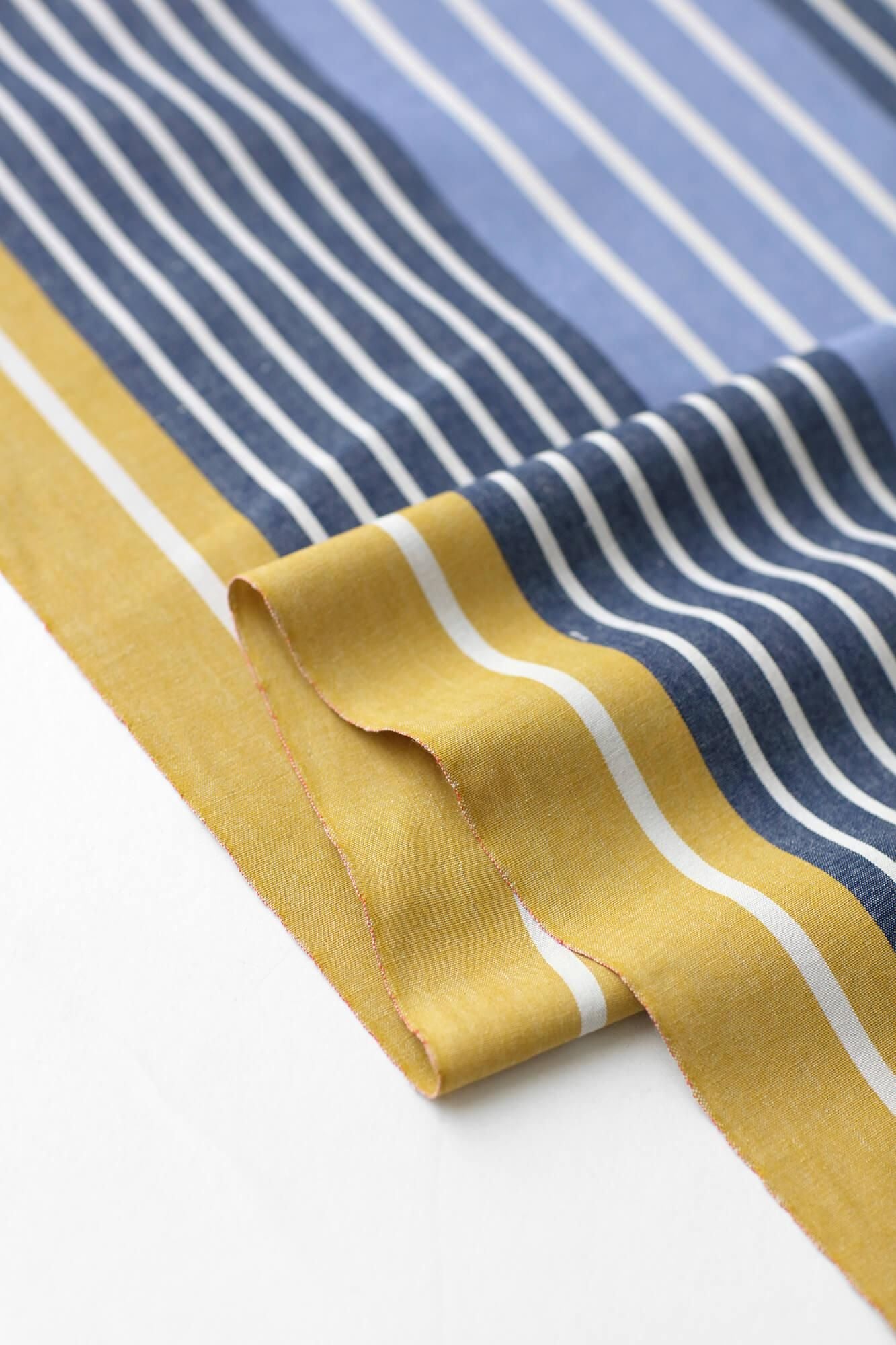 Textile (Ise-momen cottonCotton 20/20)/Marble Stripes Mustard Color(presentswhite)<50cm>