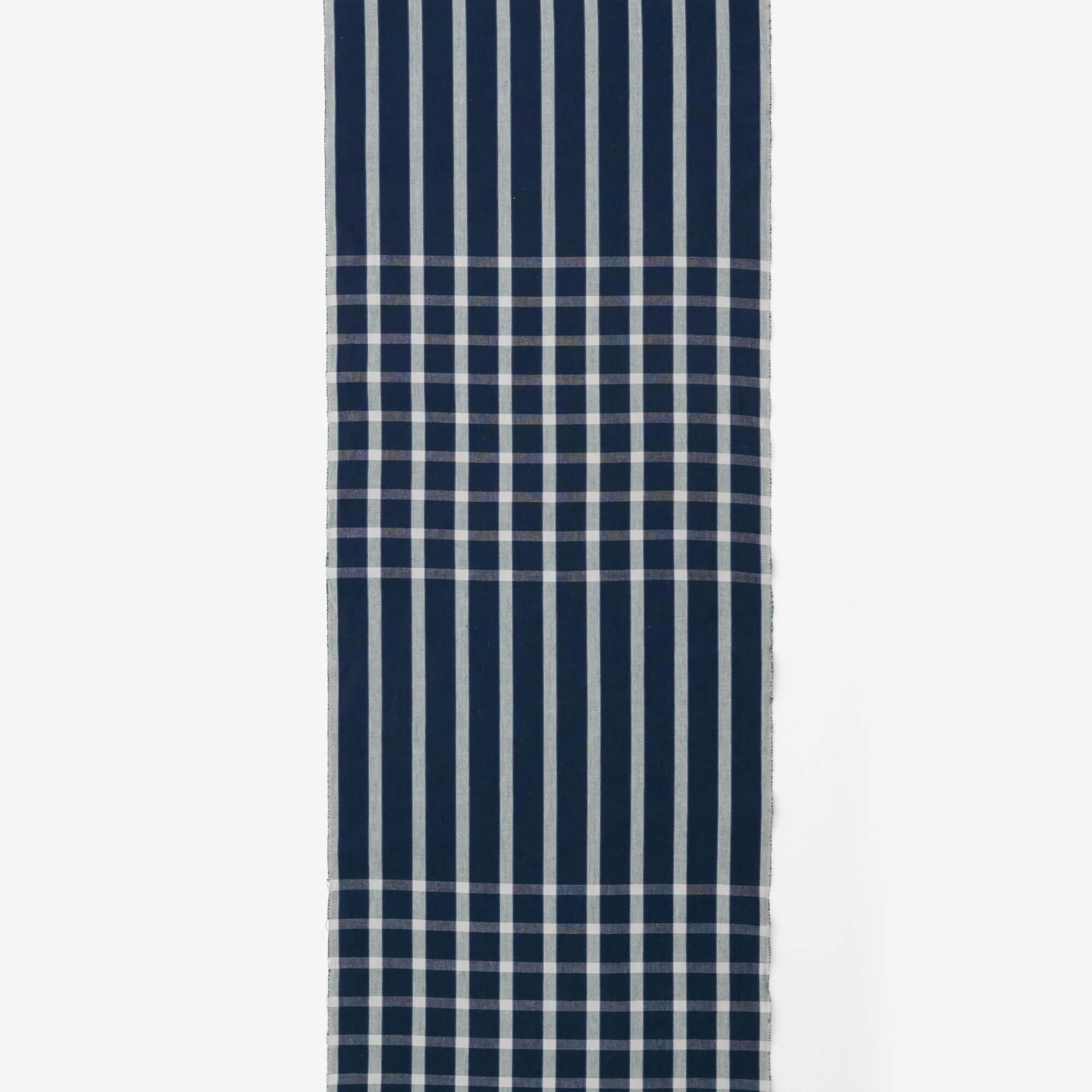 Textile sold in cuts (Isemomen Cotton 20/20) / Eight Lines Lattice Dark Blue<50cm>