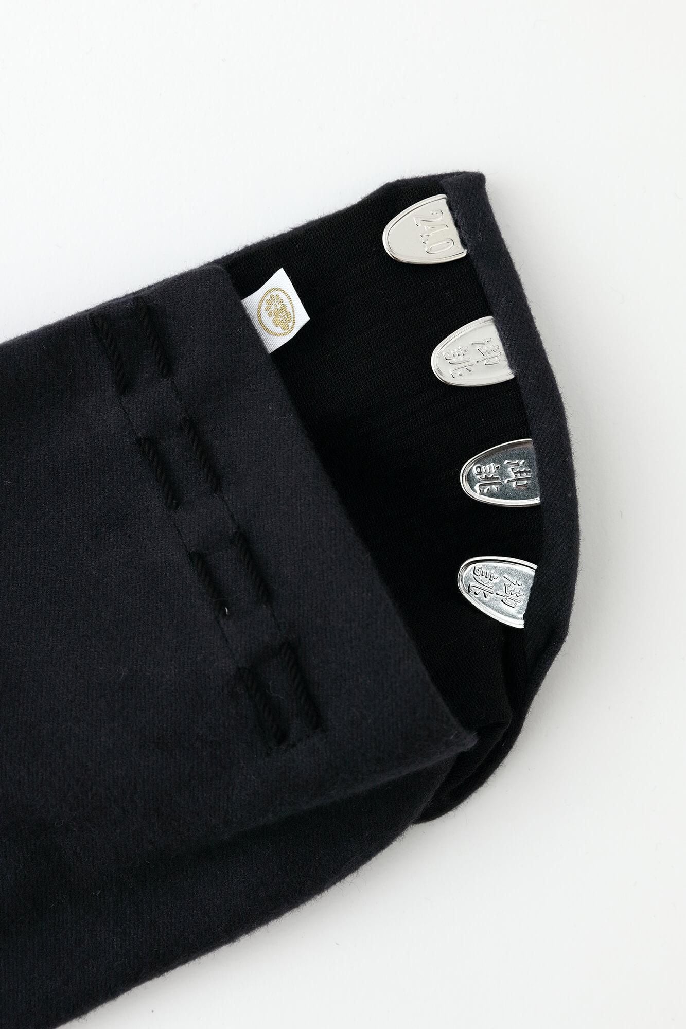 斜紋厚絨布 室內分趾足袋襪/黑色