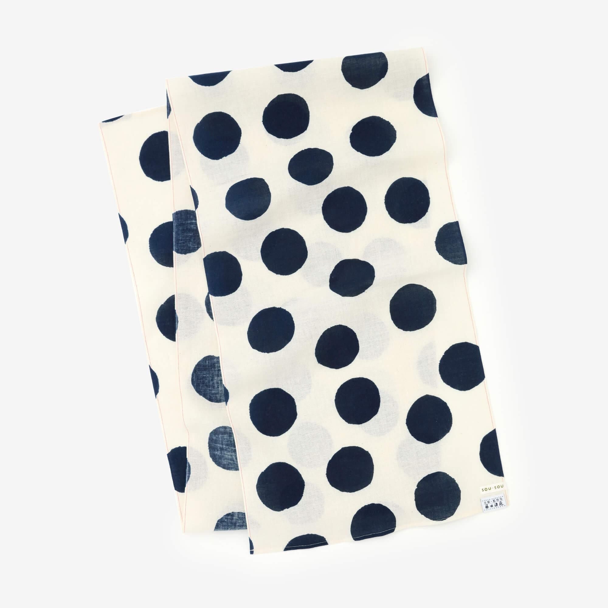 SOU・SOU×藤田染苑 藍捺染圍巾/圓點2