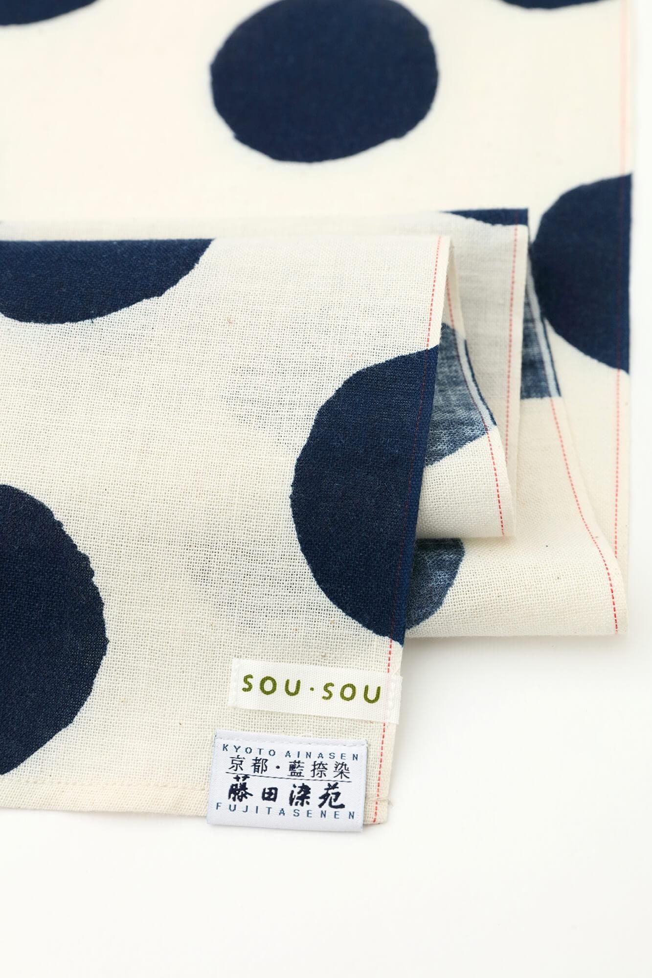 SOU・SOU×藤田染苑 藍捺染圍巾/圓點2