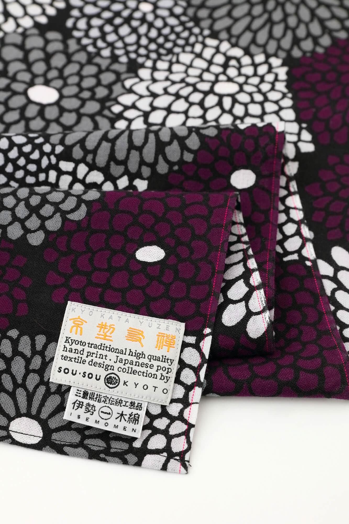 伊勢木棉 圍巾/全菊 黑色2