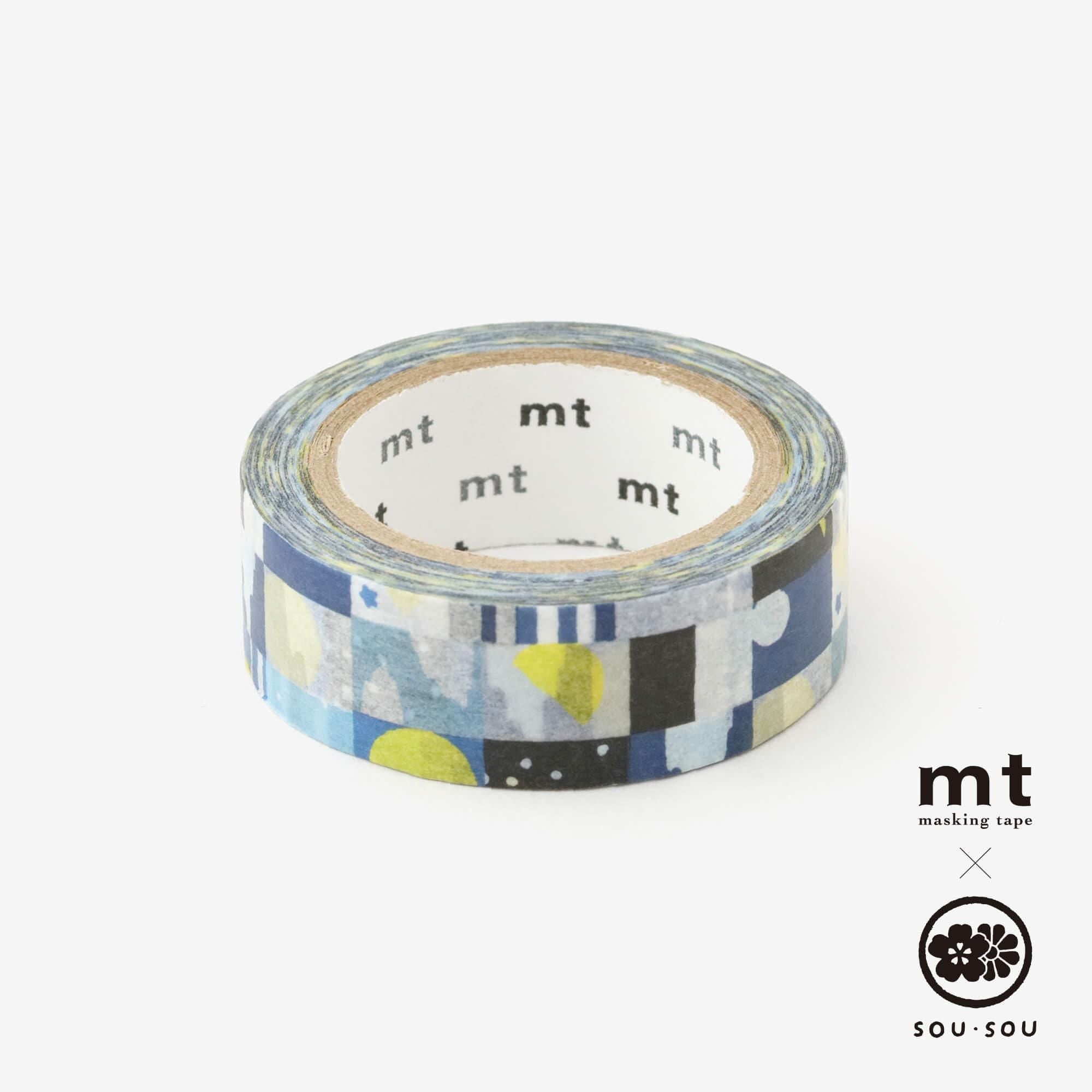 【官網限定】SOU・SOU×mt圖案紋樣・紙膠帶/月與星【寬1.5cm】
