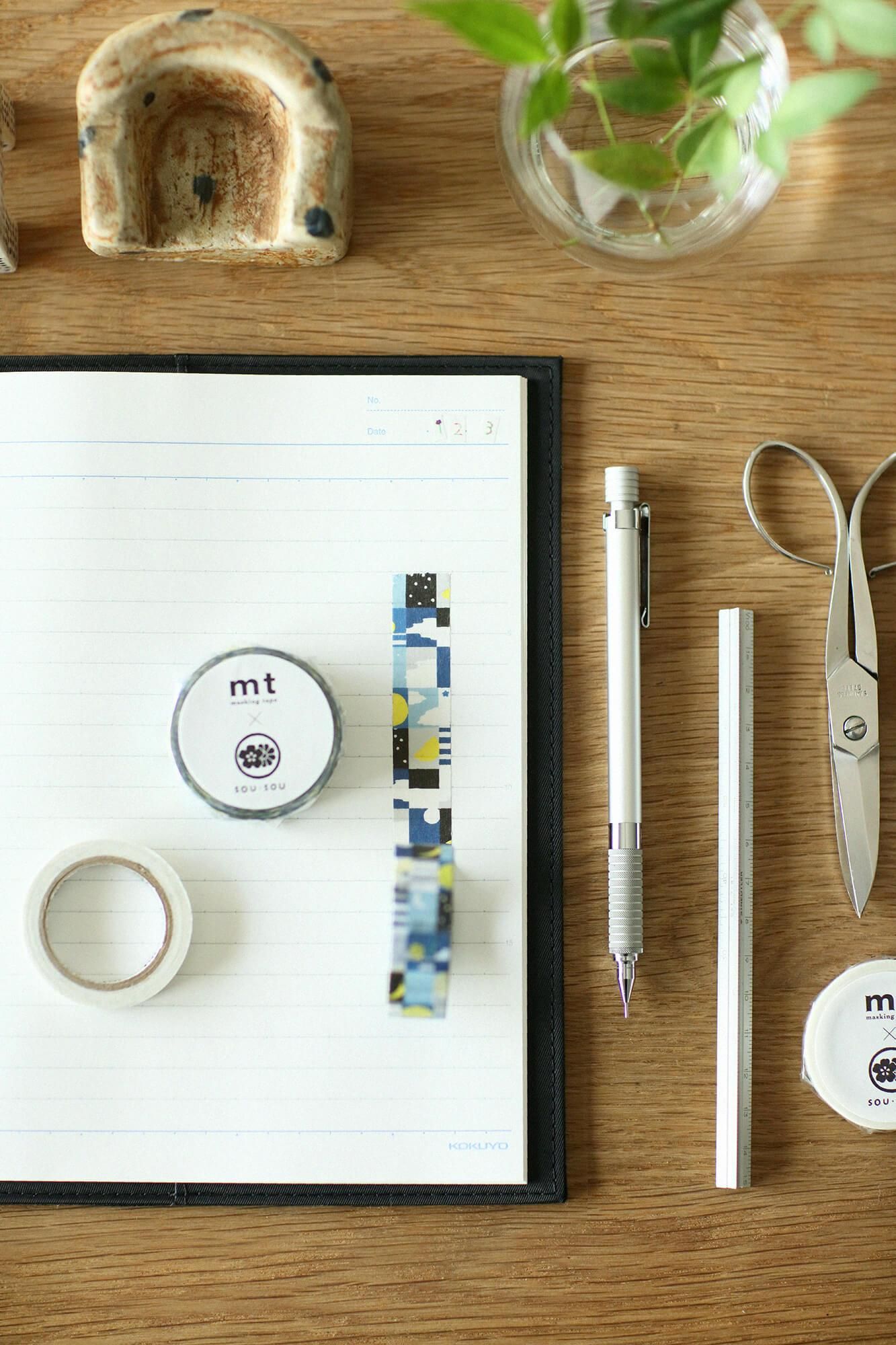 【官網限定】SOU・SOU×mt圖案紋樣・紙膠帶/月與星【寬1.5cm】