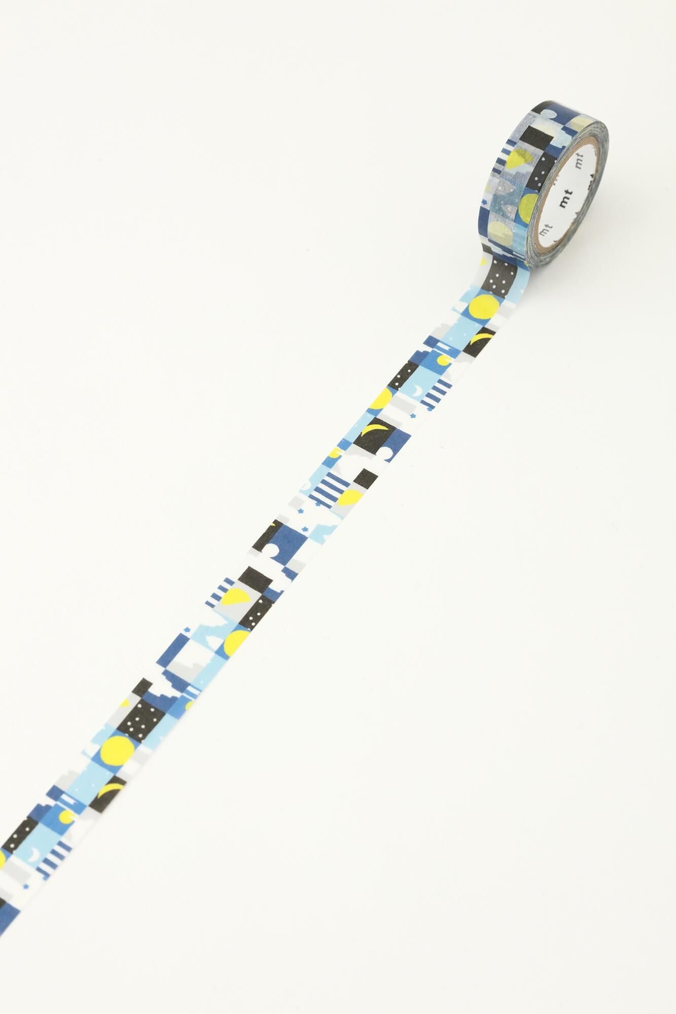 【官網限定】SOU・SOU×mt圖案紋樣・紙膠帶/月與星【寬1.5cm】