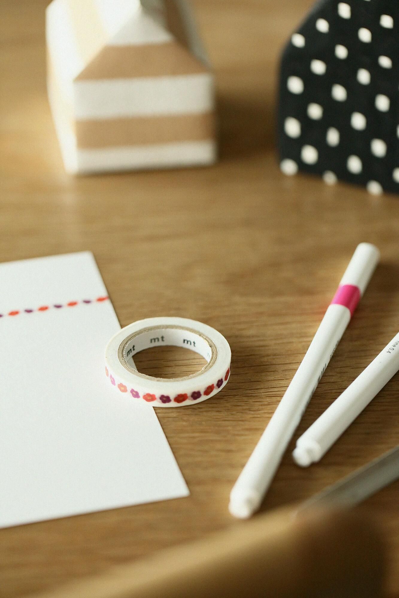 【net限定】SOU・SOU×mt テキスタイル・マステ/花椿(はなつばき)【0.7cm幅】