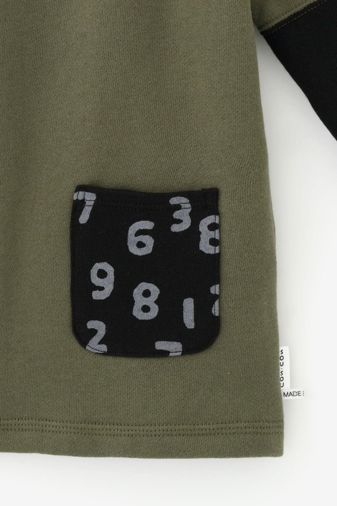 ●うらけ ちがいそでひふ かたあげ/ふかみどりいろ×まっくろ