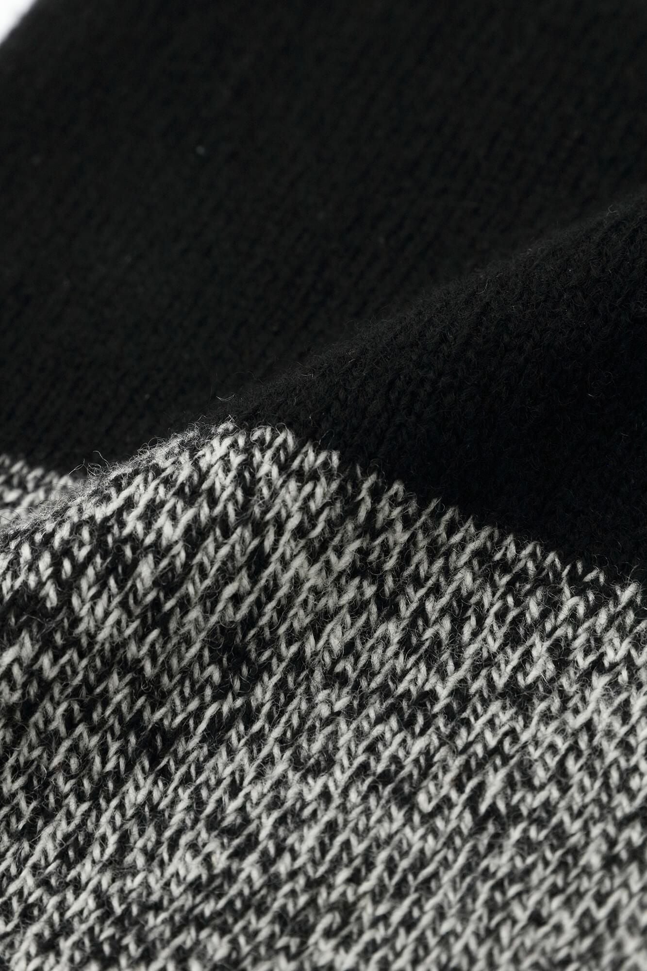 【官網限定】可洗羊毛針織 高領上衣 雙色袖/黑色×深灰色