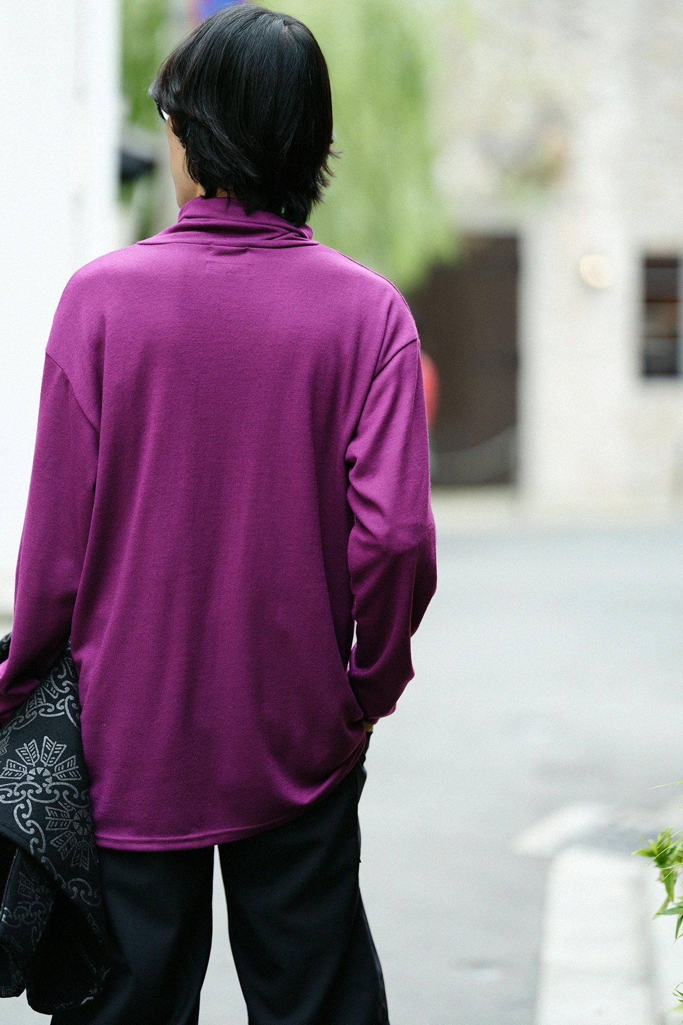 워셔블 울 천축 에리마키지반/다홍색