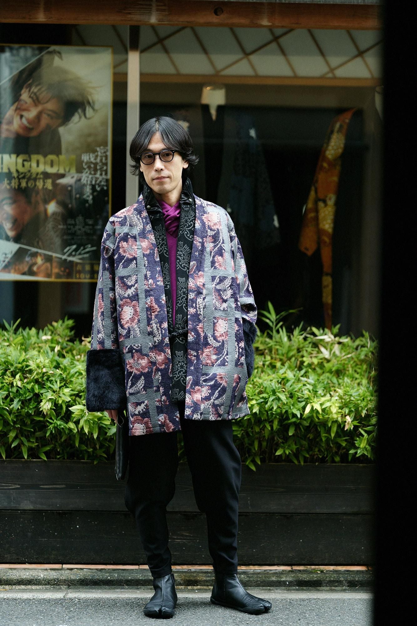 워셔블 울 천축 에리마키지반/다홍색