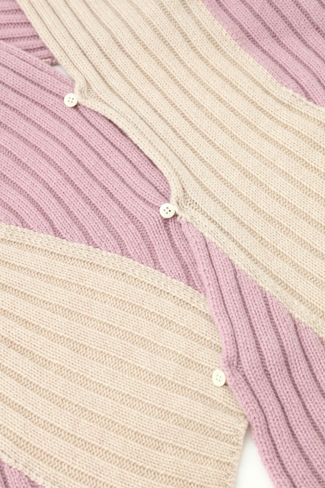 SOU・SOU×ALPHA羊絨枯山水圍巾/米膚色×淡粉紅色