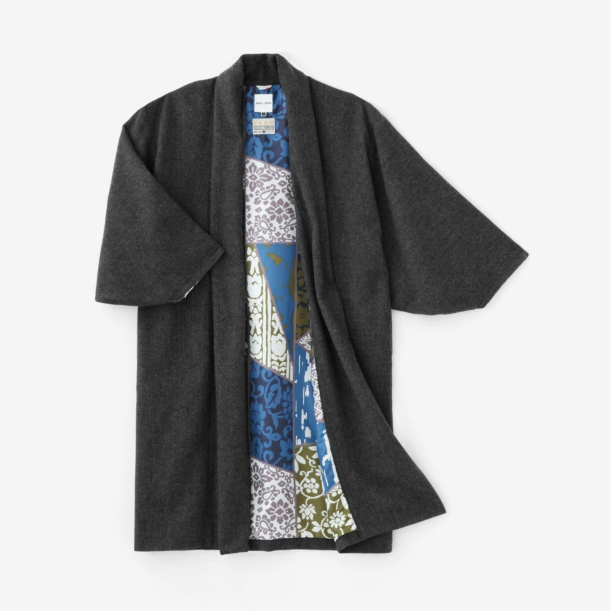 miyo様限定他の方は購入お控えくださm_mefu コットンボイル 切替デザイン net限定】ツイード 御御衣（おみごろも） 長丈（ながたけ） 袷（あわせ