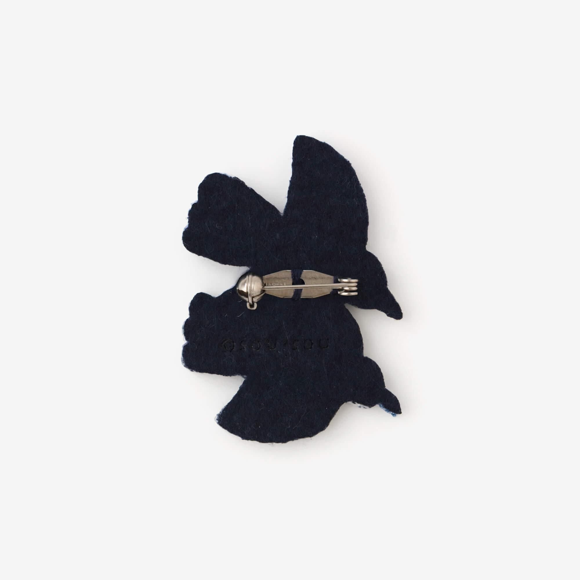 刺繍飾り(ししゅうかざり)/とり 紺鼠(こんねず)