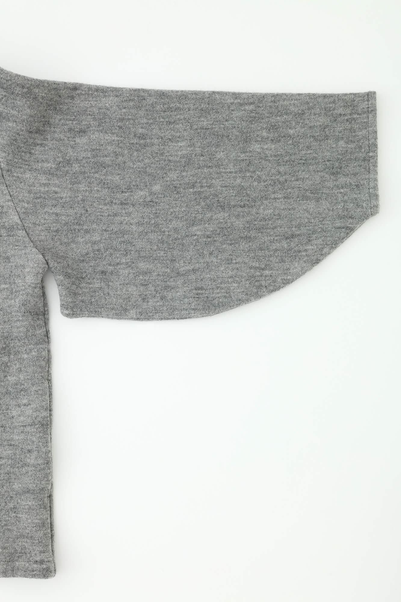 Dual-layered Knit Naginata Earl Cardigan / Heather Grey