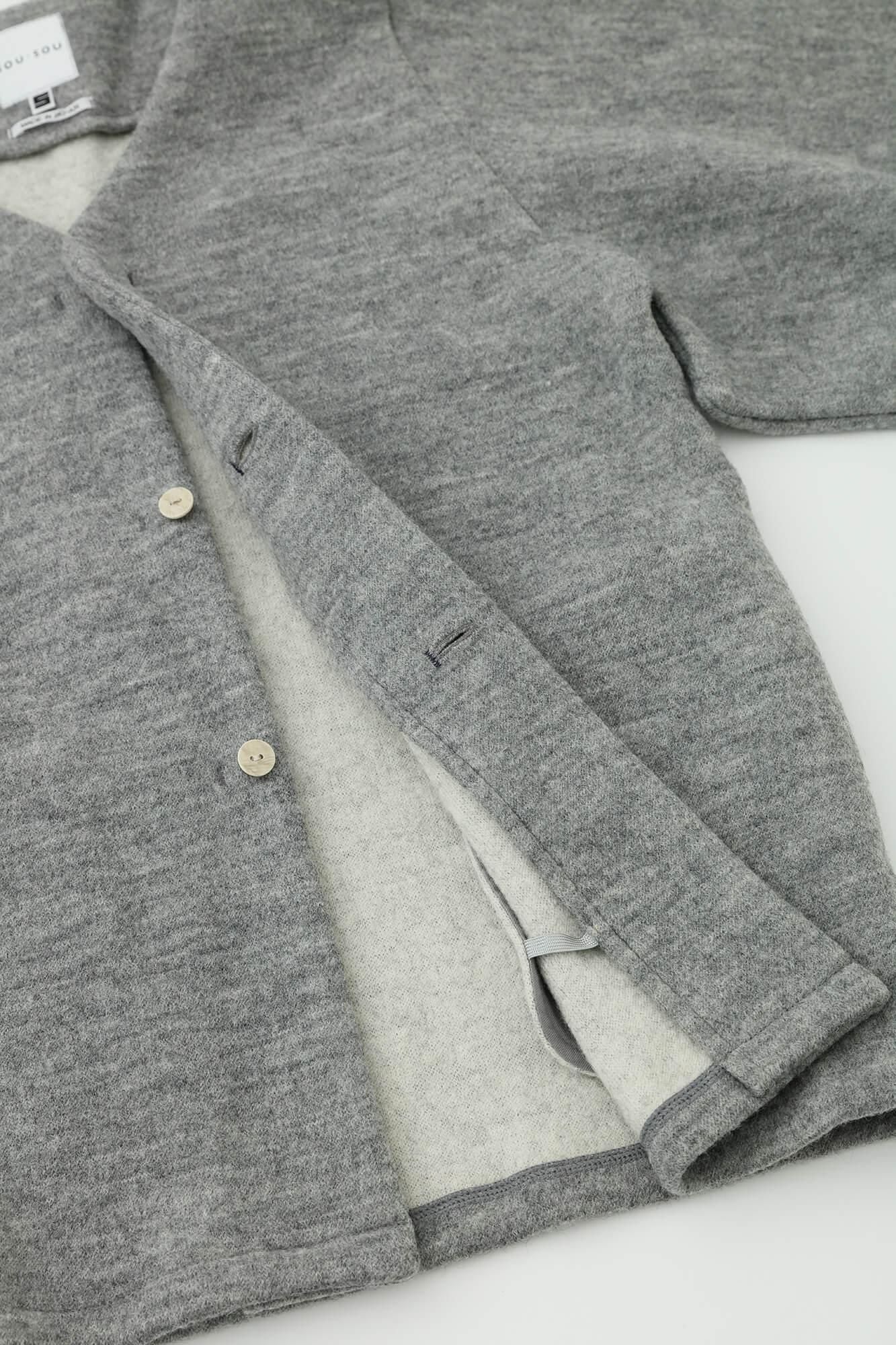 Dual-layered Knit Naginata Earl Cardigan / Heather Grey