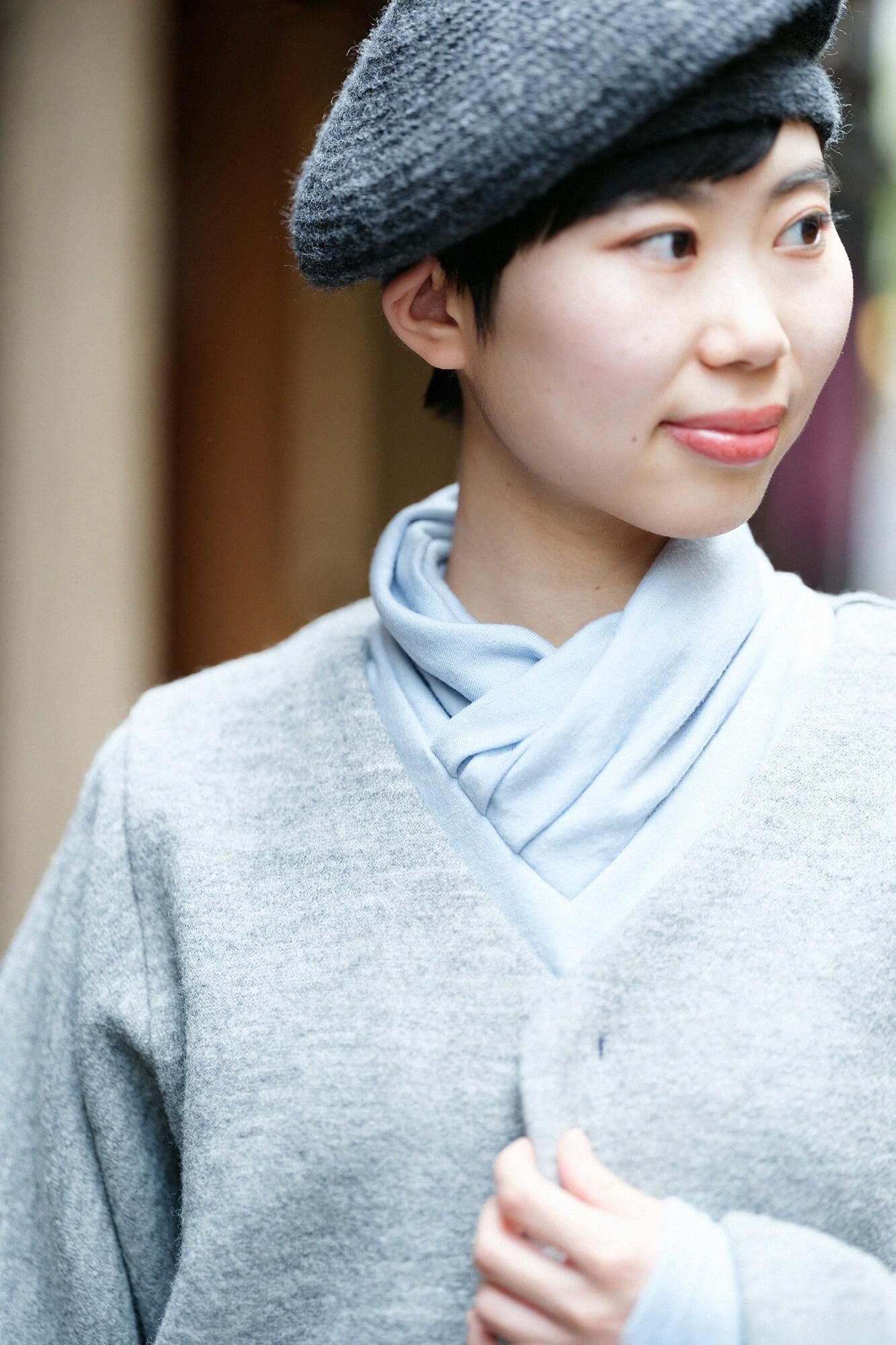 Dual-layered Knit Naginata Earl Cardigan / Heather Grey