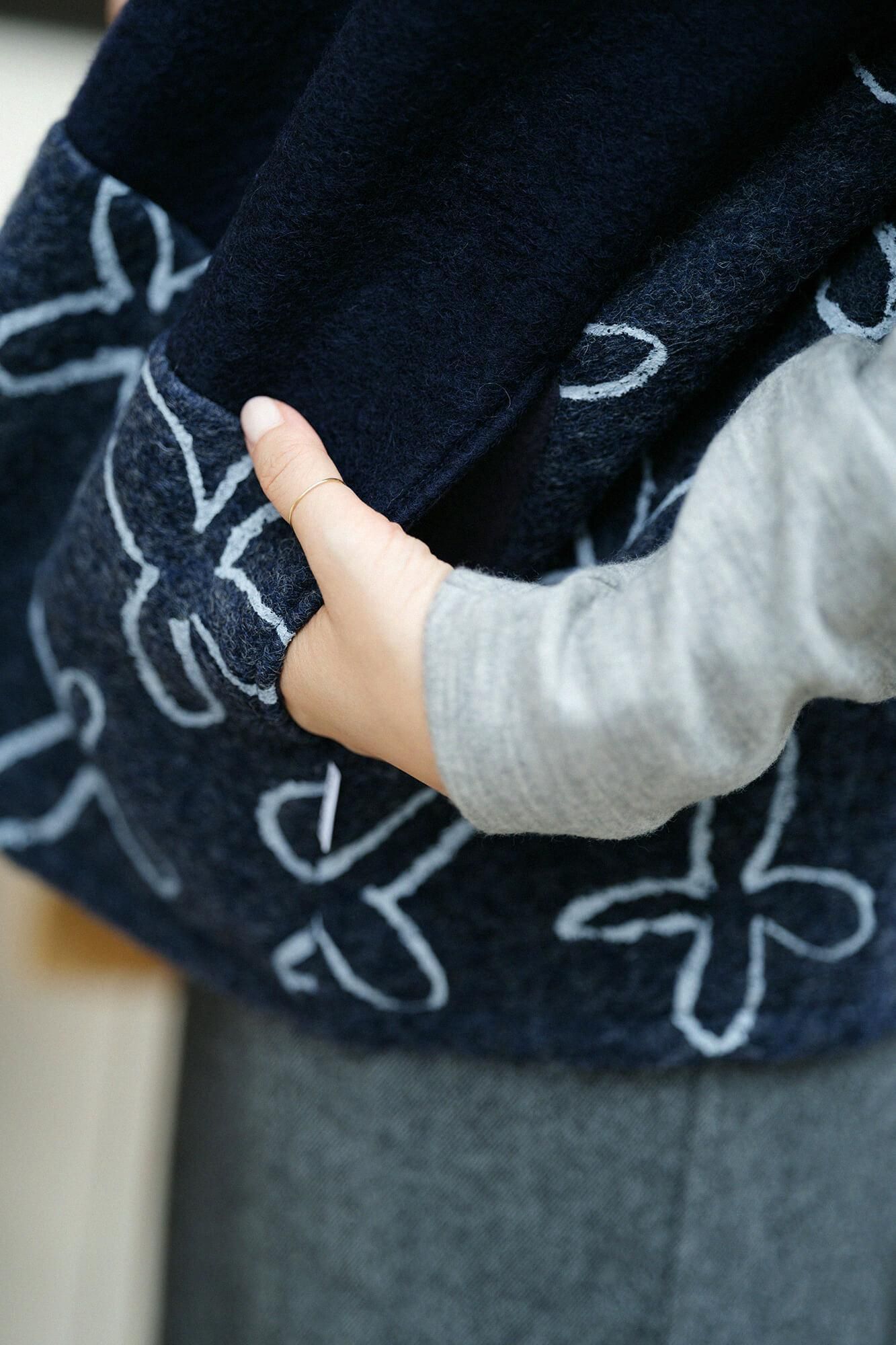 【net限定】舶来羅紗(はくらいらしゃ) 四角衣(しかくい) 組(くみ)/濃紺(のうこん)×すずしろ 褐色(かちいろ)