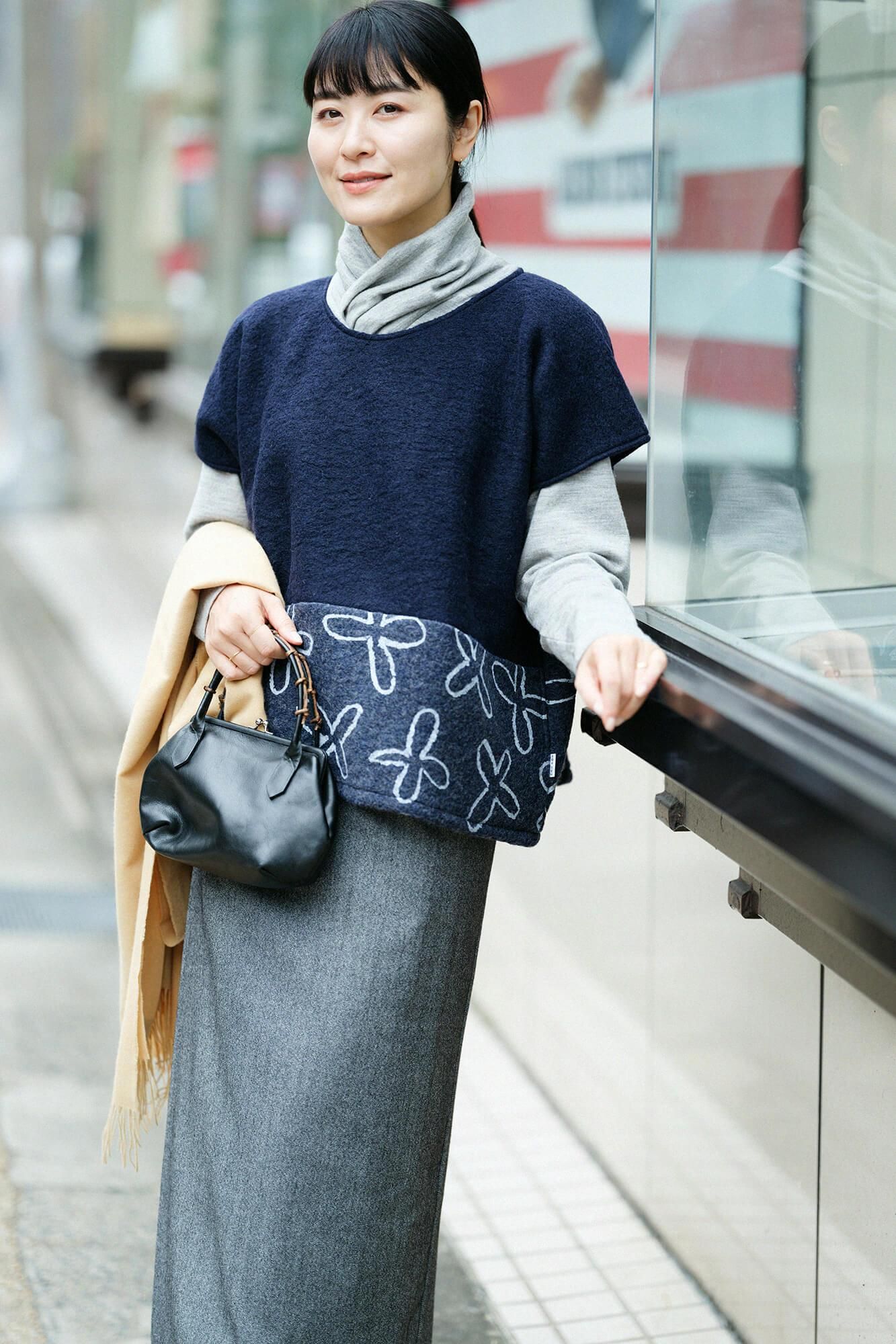 【net限定】舶来羅紗(はくらいらしゃ) 四角衣(しかくい) 組(くみ)/濃紺(のうこん)×すずしろ 褐色(かちいろ)