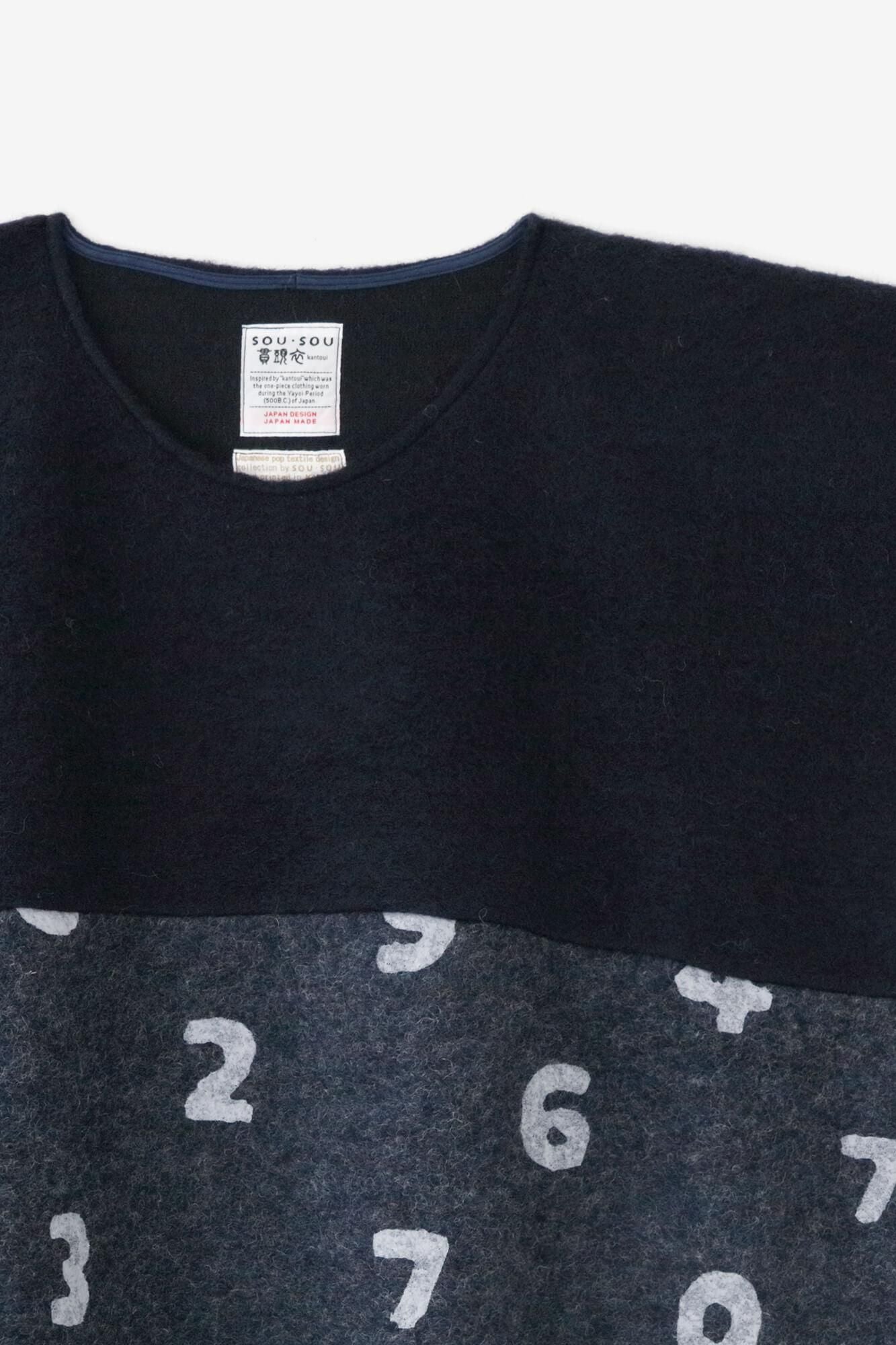 【net限定】舶來羅紗呢絨 長方形洋裝 雙色/深藍色 x SO-SU-U十數 灰藍色