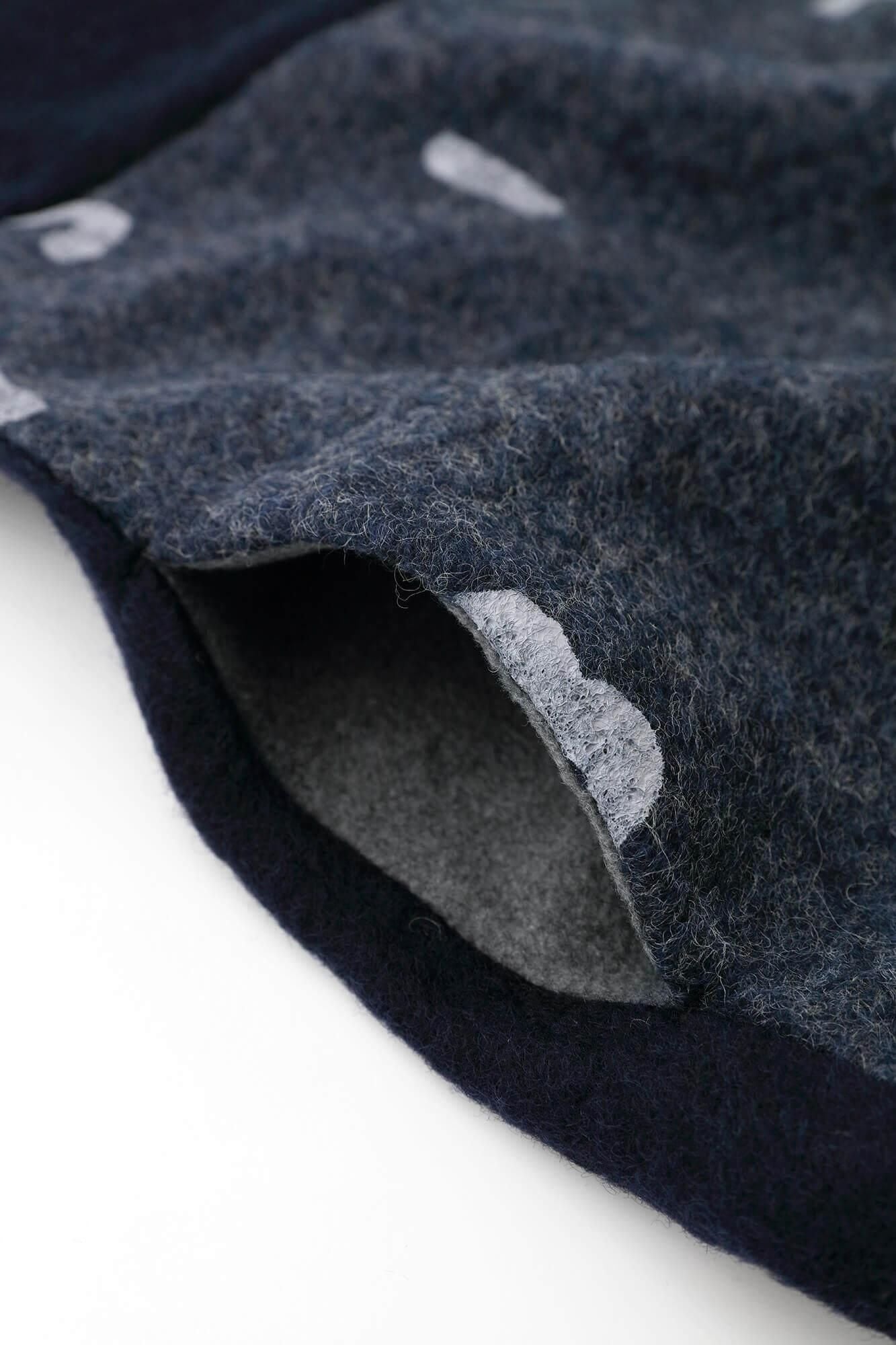 【net限定】舶來羅紗呢絨 長方形洋裝 雙色/深藍色 x SO-SU-U十數 灰藍色