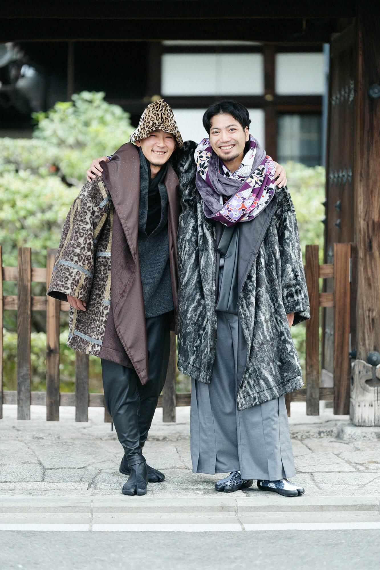 舶來梳毛 針織 頭巾外套 附裡襯/鳶 棕色斑紋