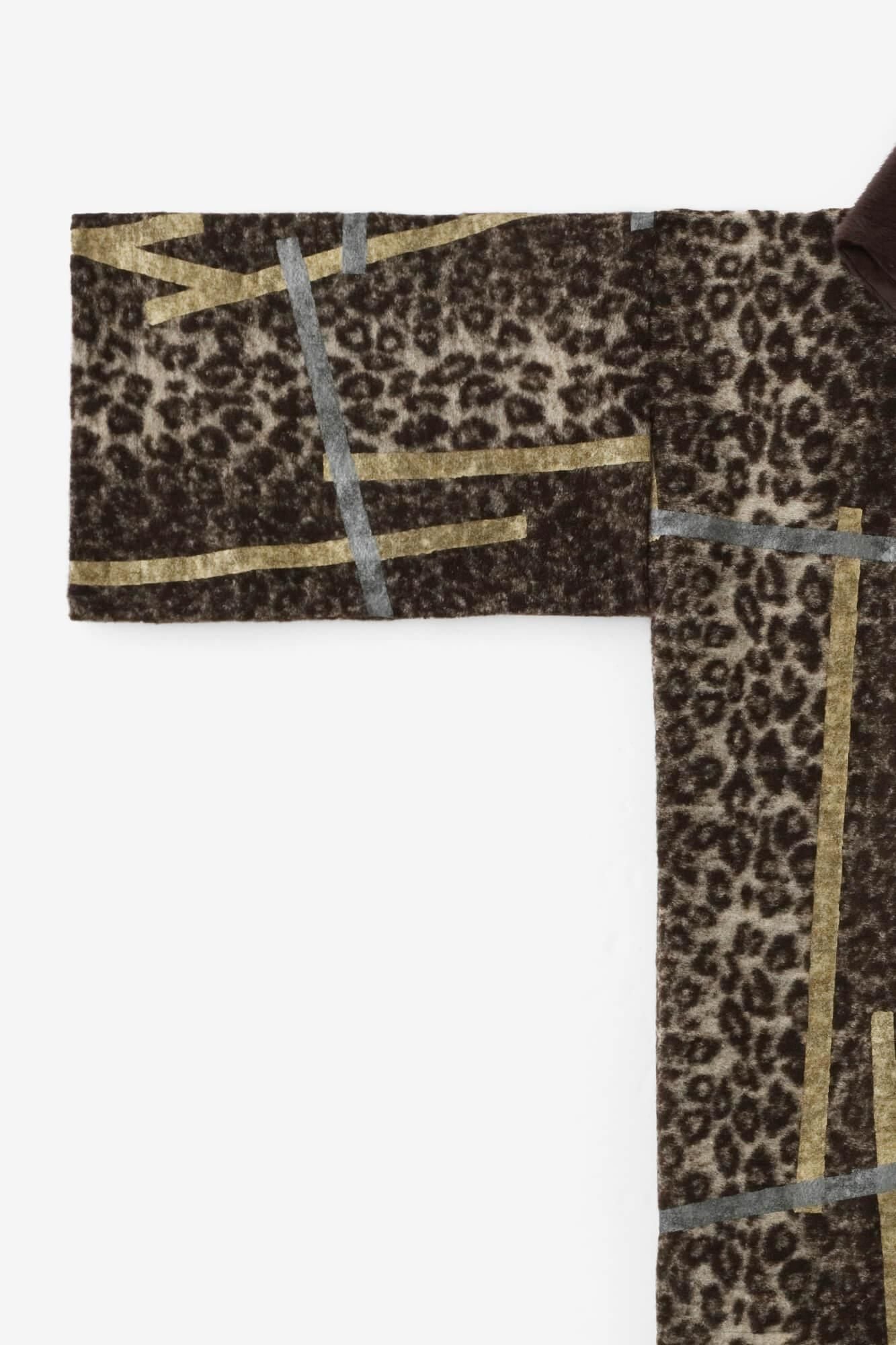 舶來梳毛 針織 頭巾外套 附裡襯/鳶 棕色斑紋