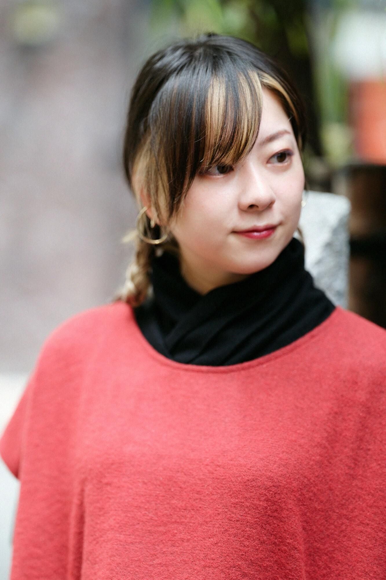 羅紗呢絨 方形上衣 雙色/深紅色x黑色