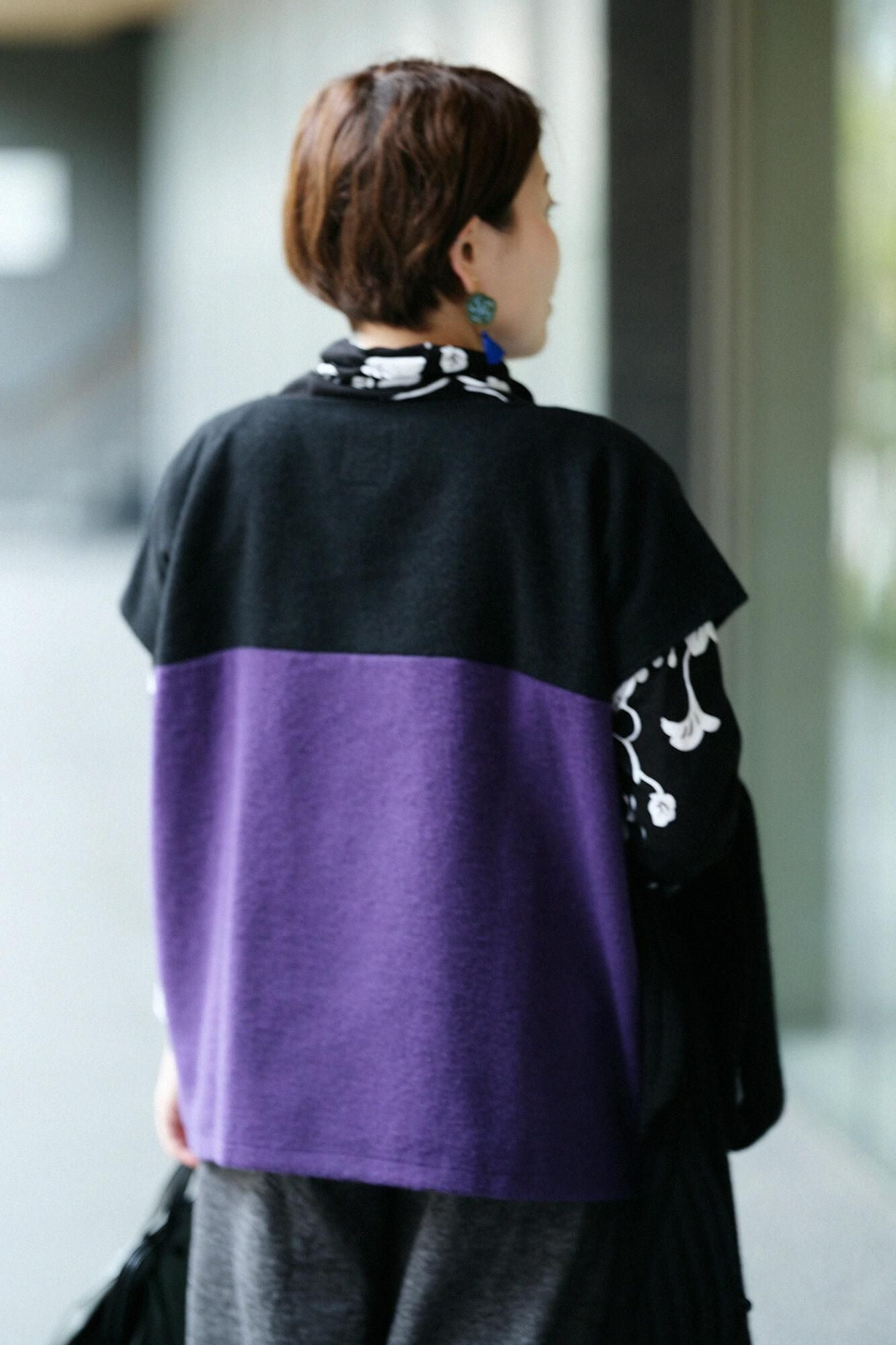 Raxa Square Top Bi-color / Black × Violet