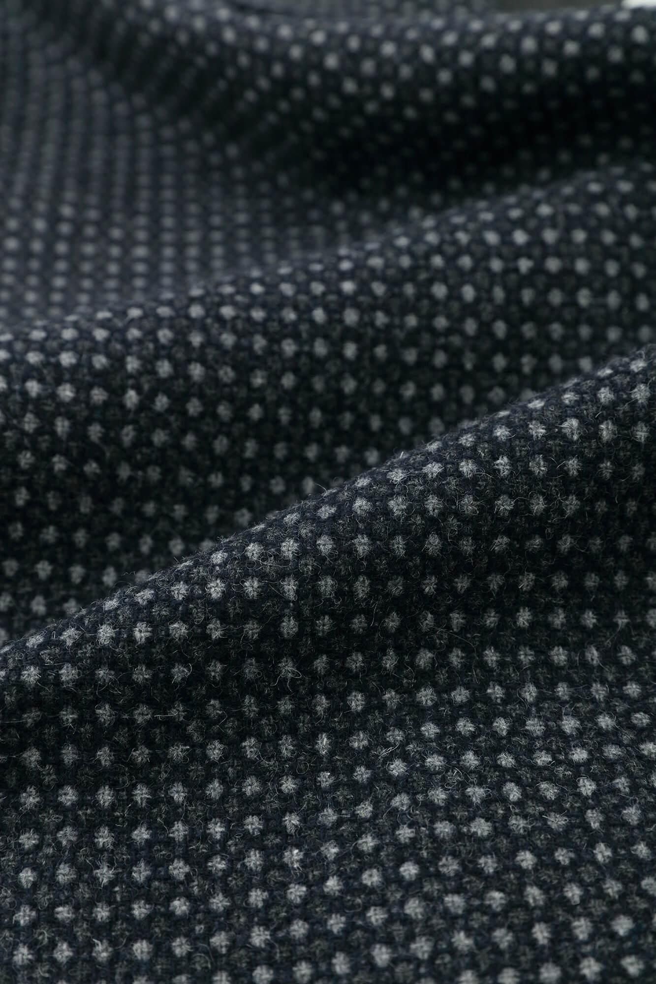 【net limited】Worsted Combed Yarn bean Lattice Weave Double Breasted Naginata Square Neck Coat Long with Lining / Sand and Ink Color × SO-SU-U