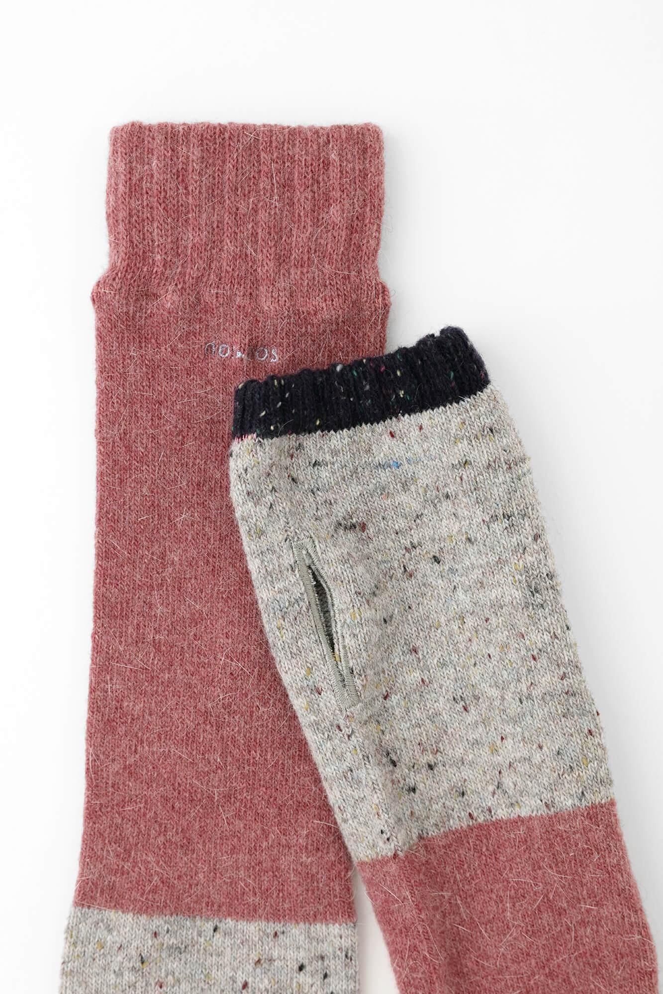 兔毛混紡 袖套(刺)/深藍色