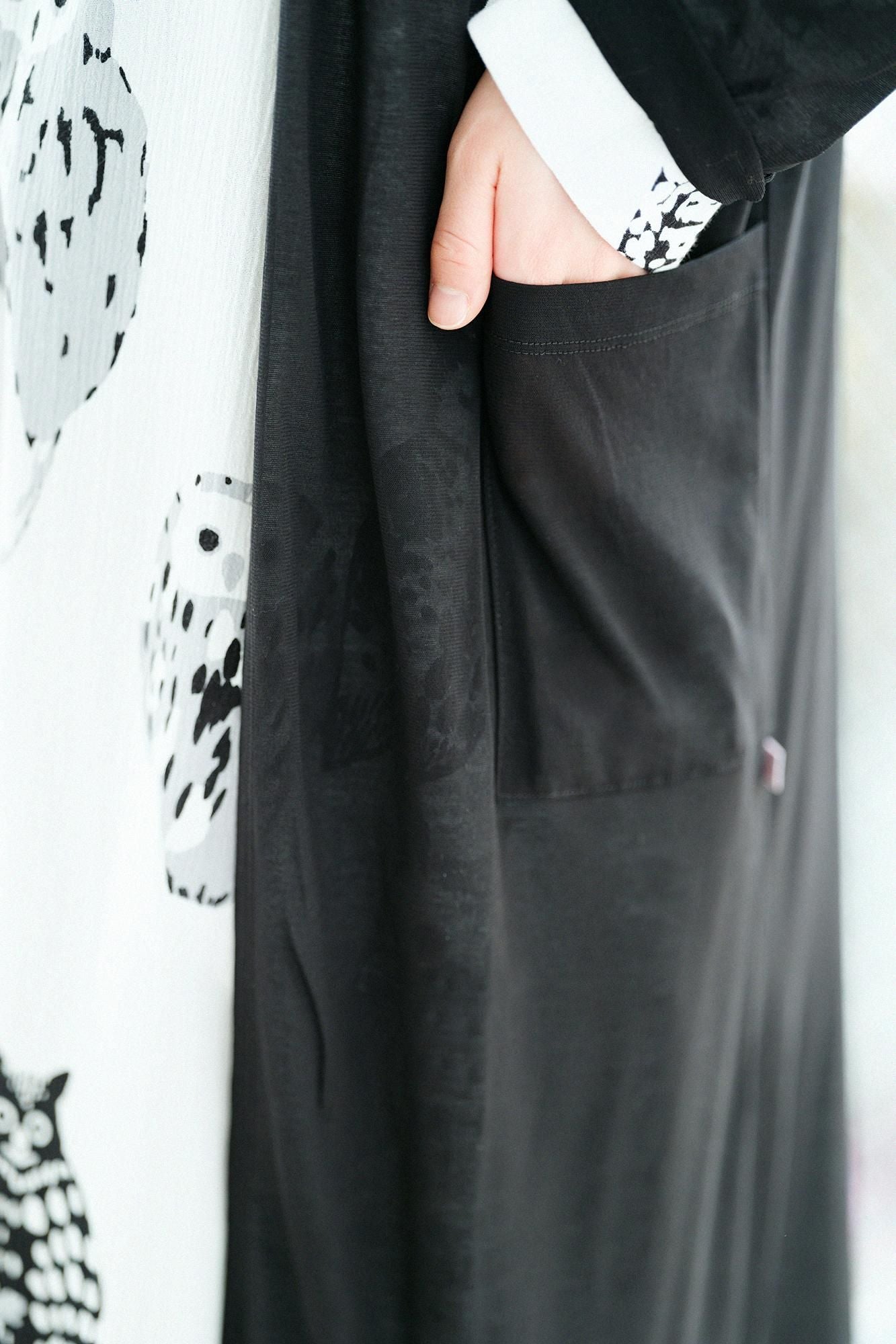 CSS Cotton Long Cardigan / Black