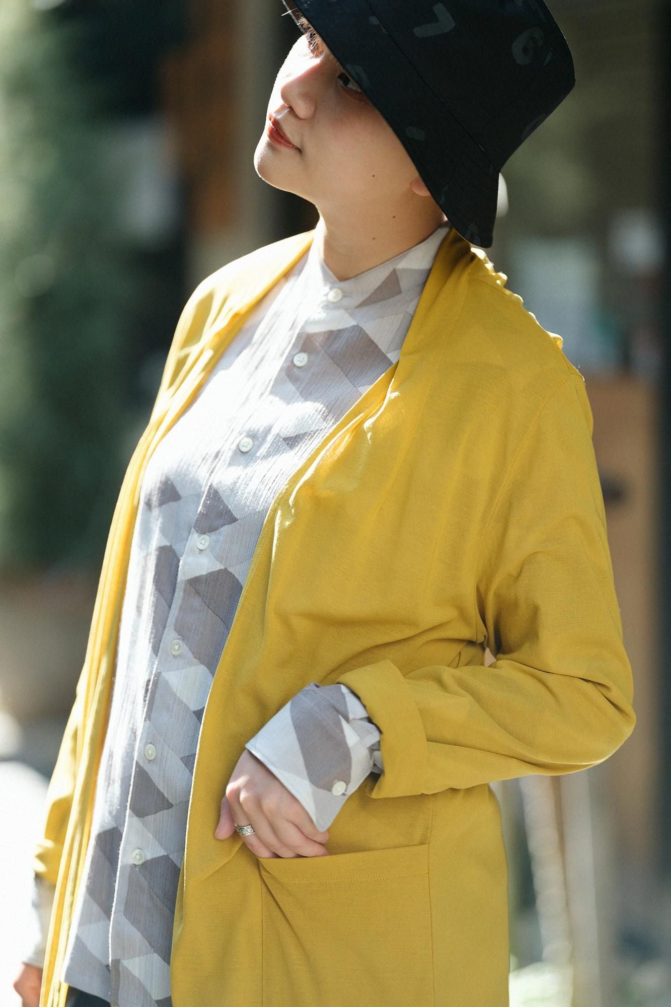 CSS Cotton Long Cardigan / Mustard Color